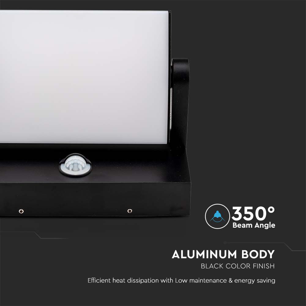 V-TAC LED-Fluter VT-11020S, EEK: E, 17 W, 2520 lm, 3000 K, Sensor, schwarz