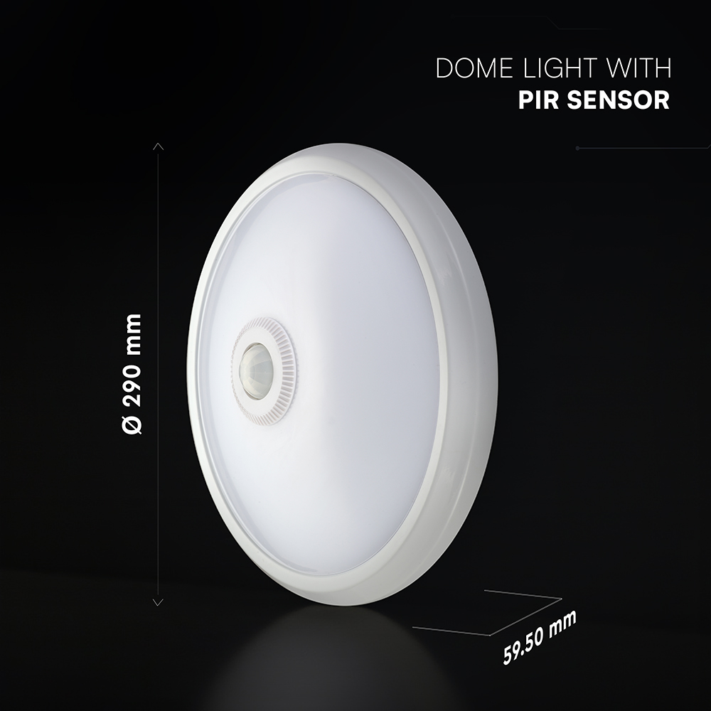 V-TAC LED-Deckenleuchte VT-218086, EEK: F, 12W, 1000lm, 4000K, 120°, IR, Ø29cm
