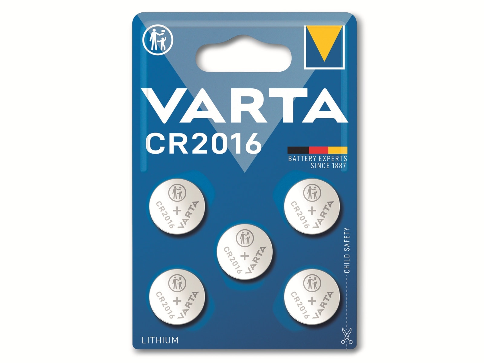 VARTA Knopfzelle Lithium, CR2016, 3V 5 Stück VARTA Knopfzelle Lithium, CR2016, 3V 5 Stück