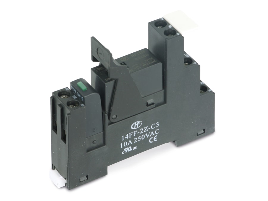 HONGFA Relaisbaustein 14FF-2Z-C3-1 & HF115F/024-2ZS4B, 24 V- HONGFA Relaisbaustein 14FF-2Z-C3-1 & HF115F/024-2ZS4B, 24 V-