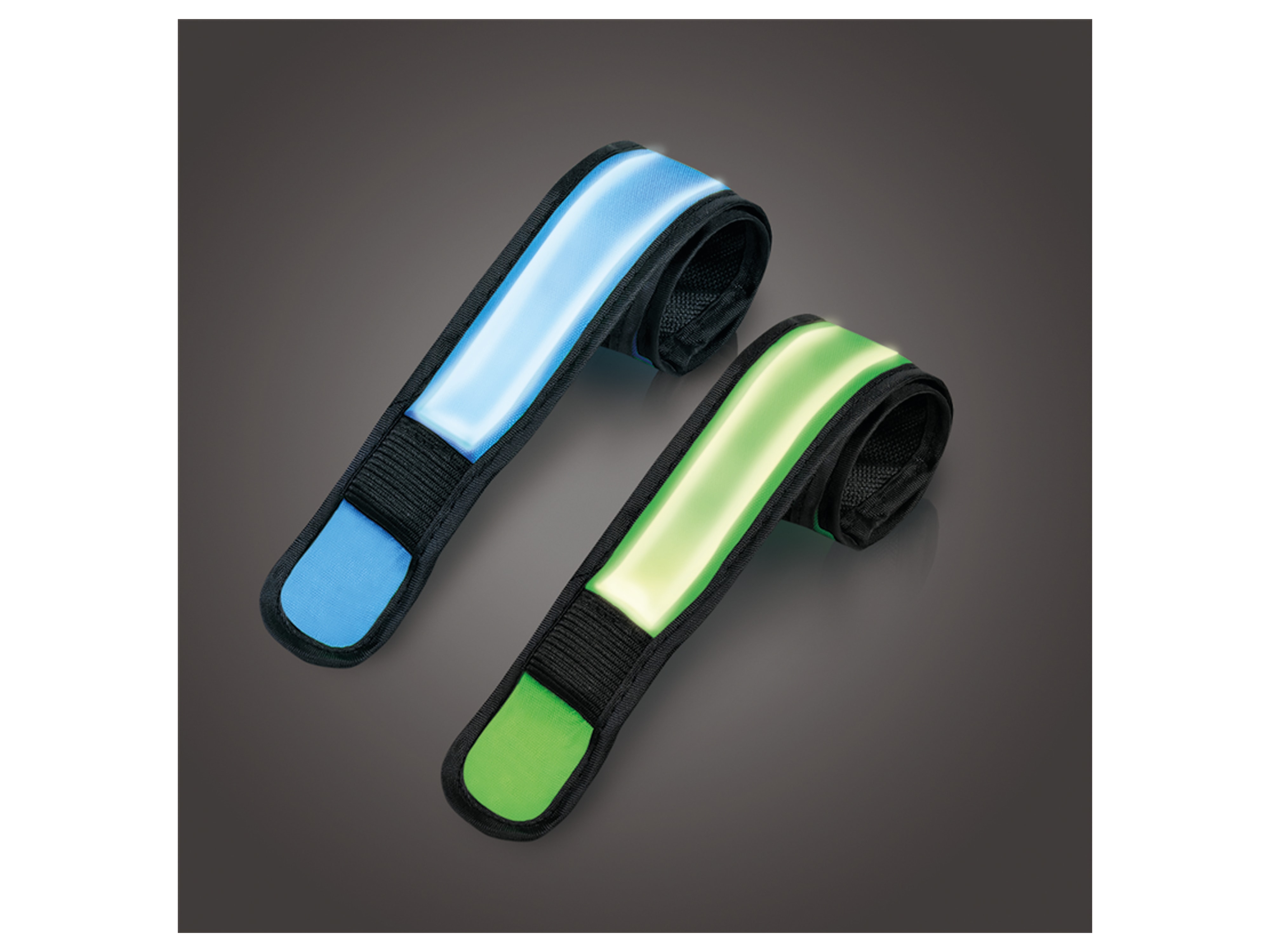 LOGILINK LED-Schnapparmband LED015, 2 Stück, blau/grün, Nylon