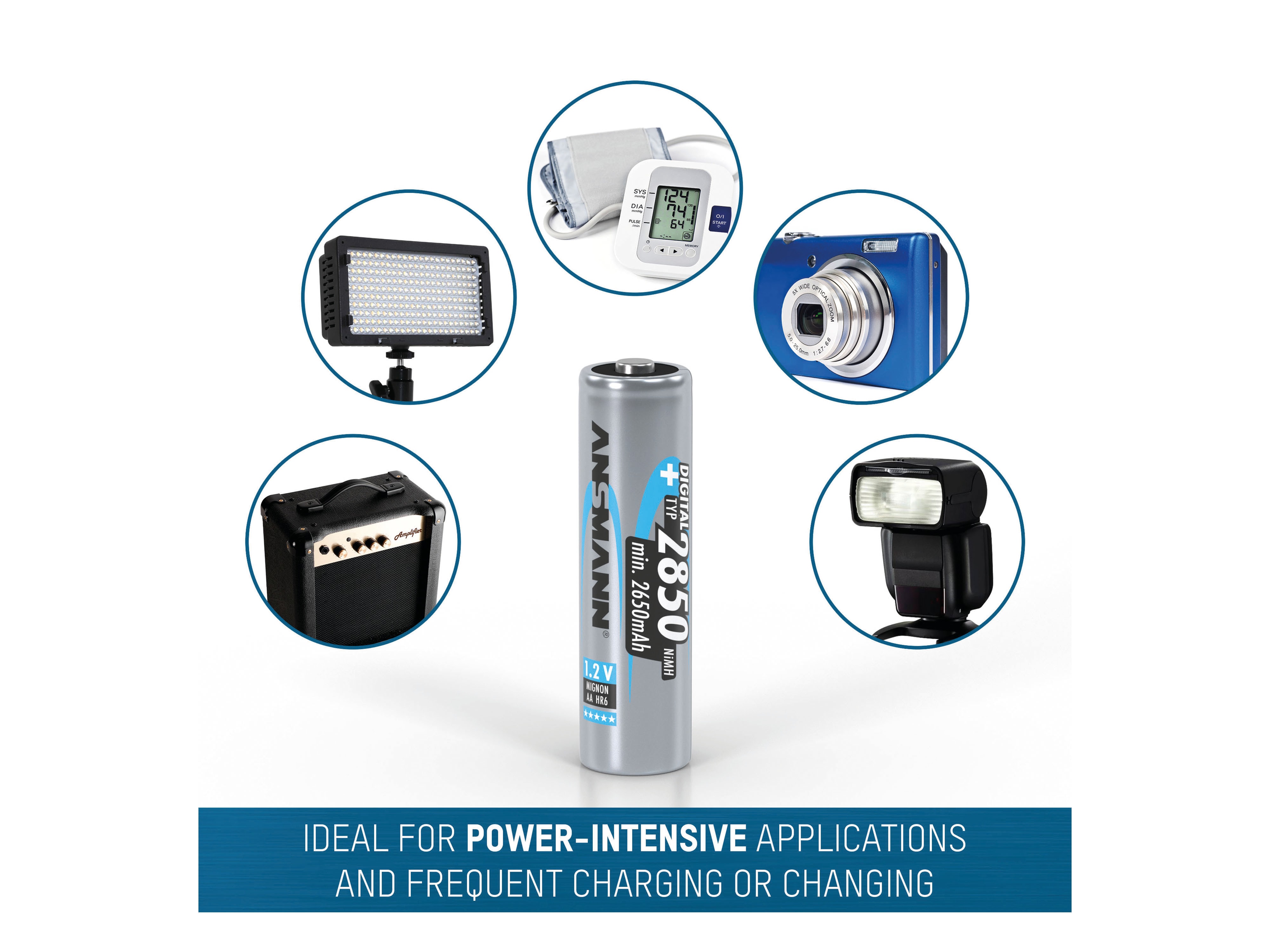 ANSMANN Digital NiMH Akku Mignon AA Typ 2850mAh 4 Stück