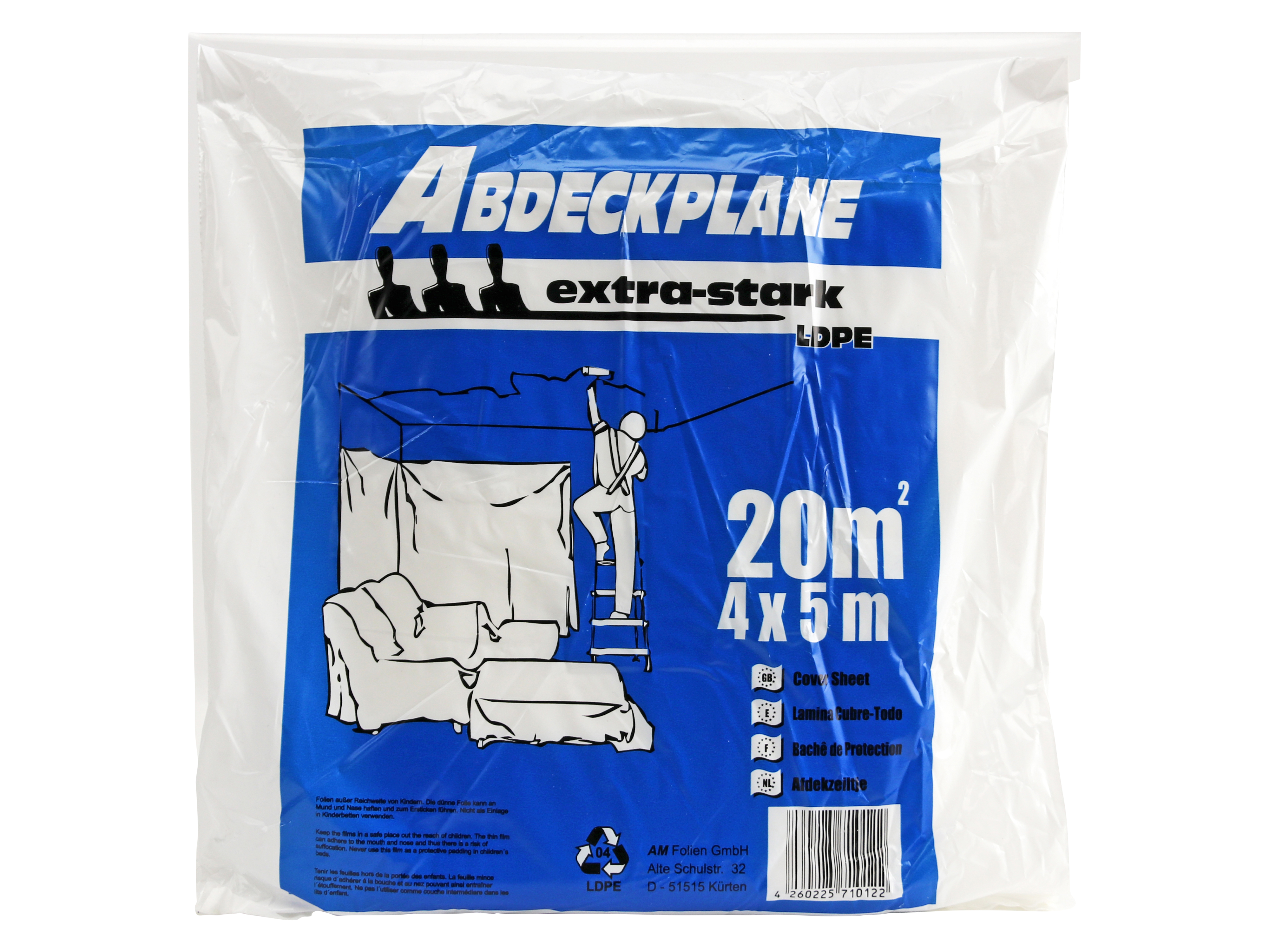 Abdeckplane, 4 m x 5 m, extra stark