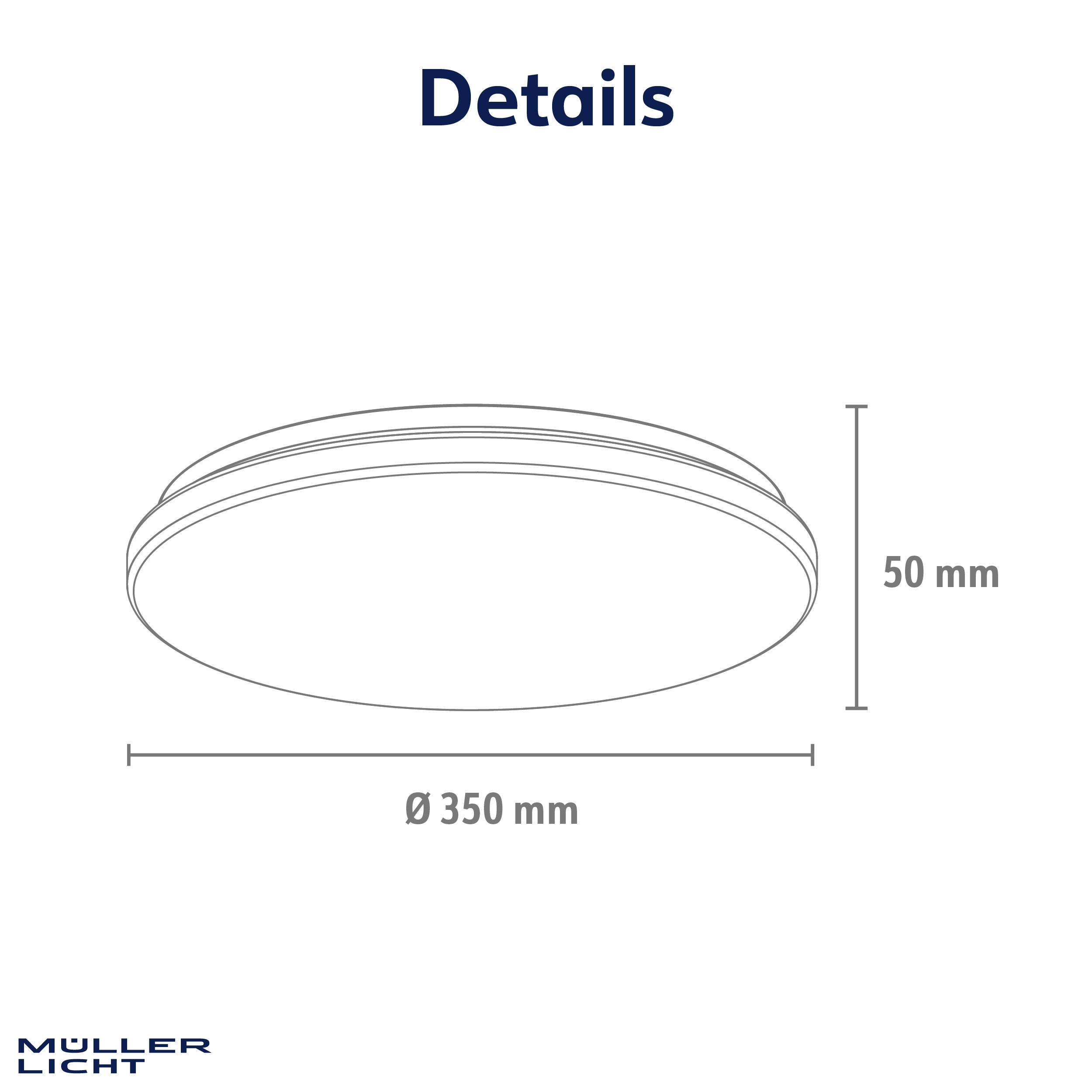 MÜLLER-LICHT LED-Deckenleuchte Rami 36 white, 24W, 2500lm, 2700-6500K, IP20, CCT