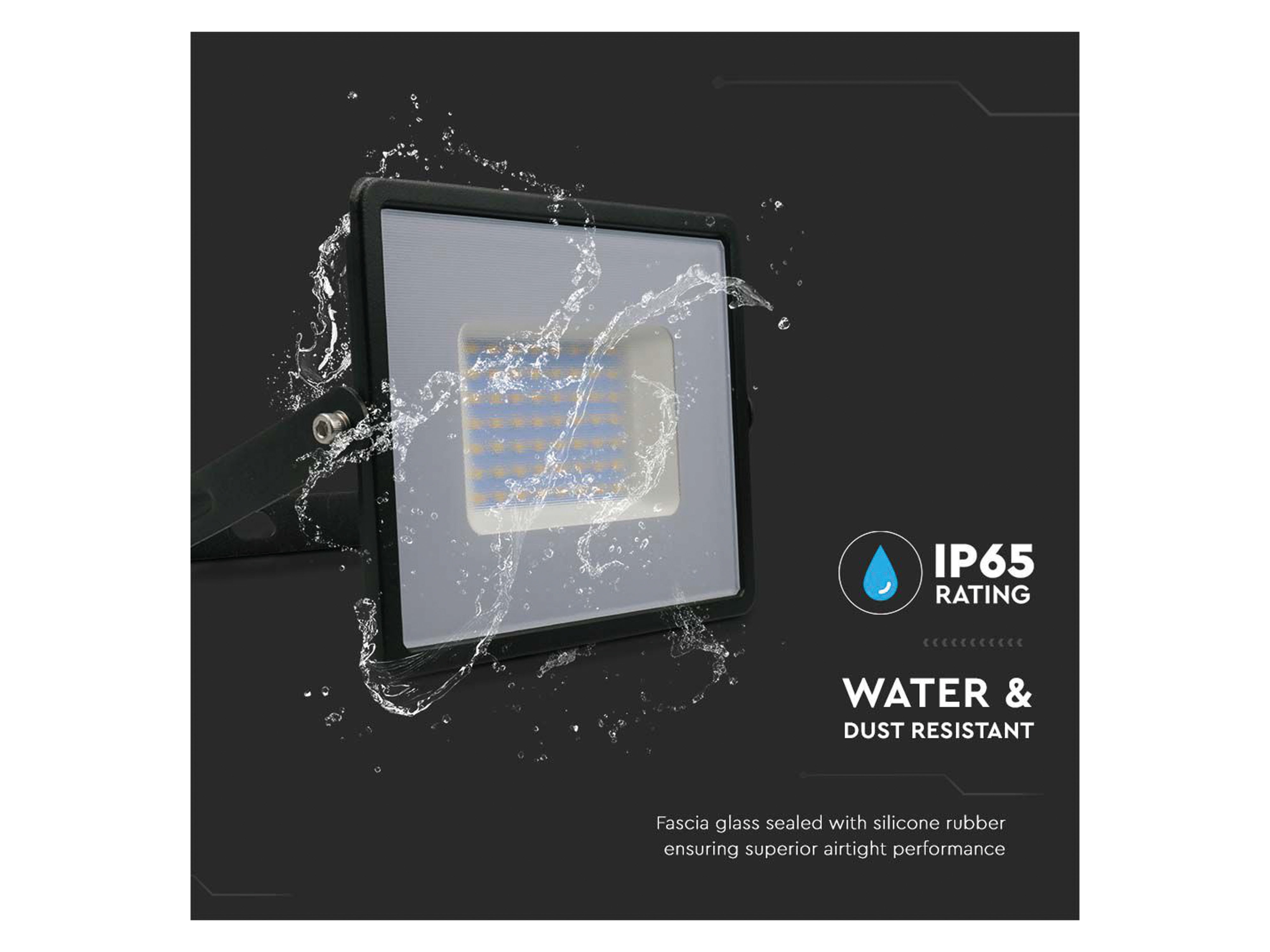 V-TAC LED-Fluter VT-4051, 50W, 4300lm, 4000K, IP65