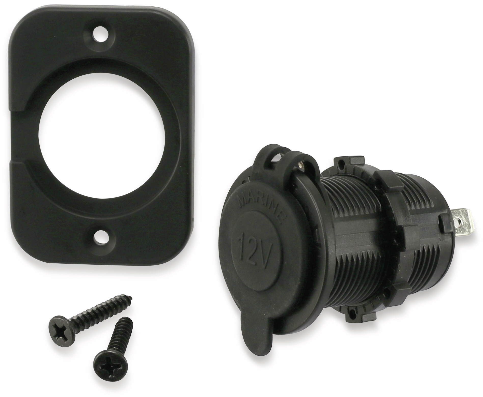 KFZ-Zigarettenanzünder Einbausteckdose, 12V/24V, 120W mit Gummideckel/Frontplatte KFZ-Zigarettenanzünder Einbausteckdose, 12V/24V, 120W mit Gummideckel/Frontplatte