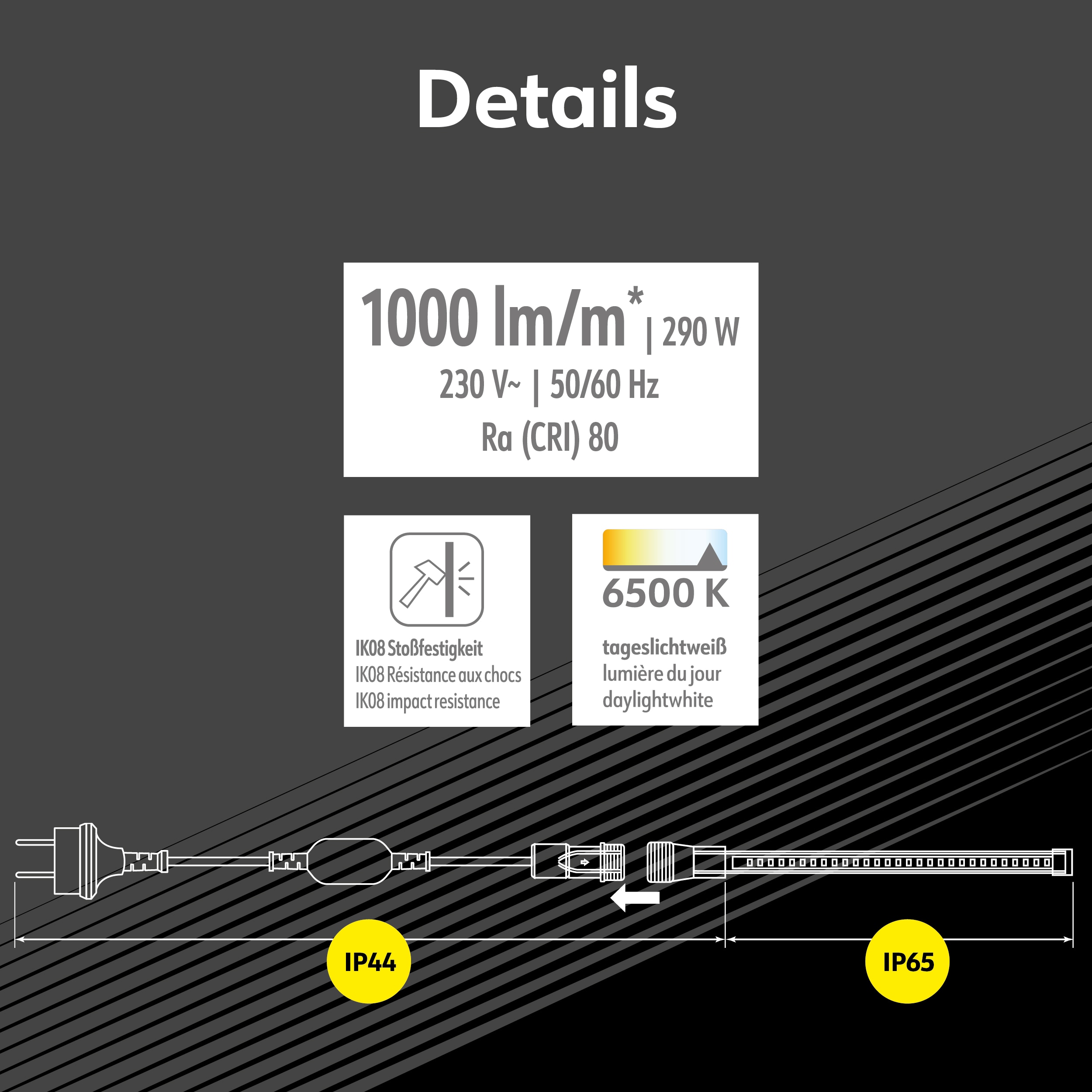 MÜLLER-LICHT LED-Power Stripe 21600028, 25m, 10W, 1000lm, 6500K MÜLLER-LICHT LED-Power Stripe 21600028, 25m, 10W, 1000lm, 6500K