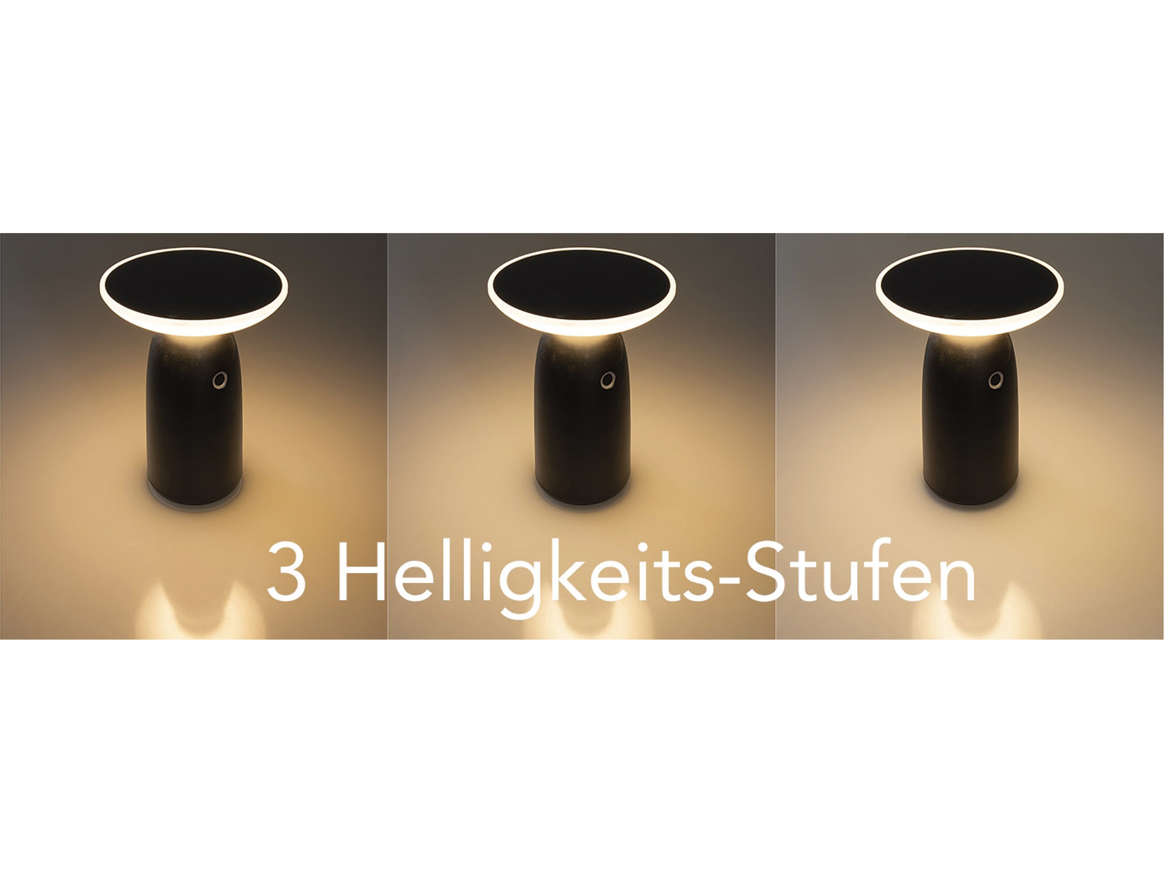 CHILITEC Solar LED-Tischleuchte Foco Mesa, Akku, IP44, 3000 K, 1000 lm