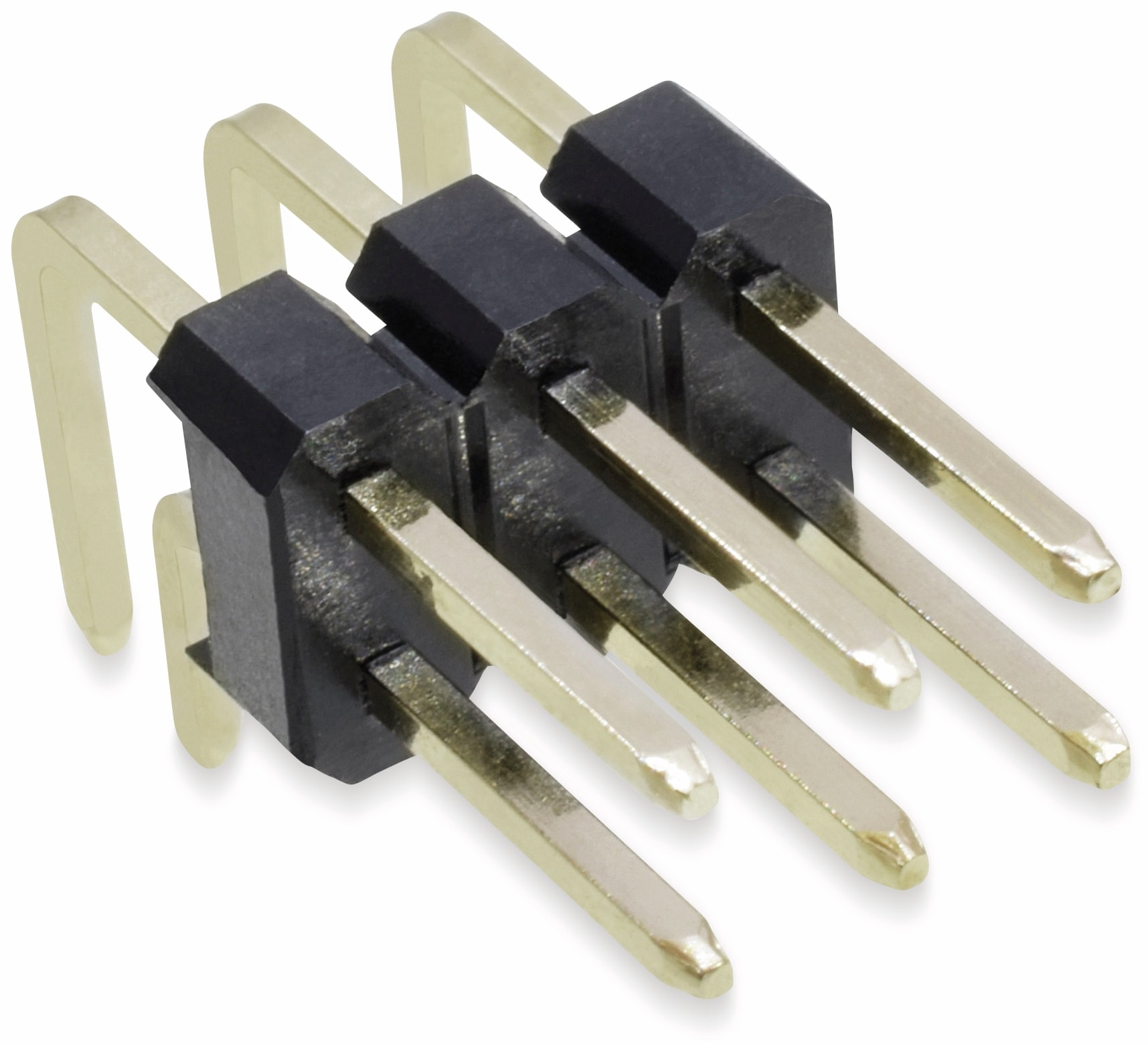 Stiftleiste, 2 x 3, 2,54 mm, gewinkelt, 0,8µ Au (Gold), 5 Stück