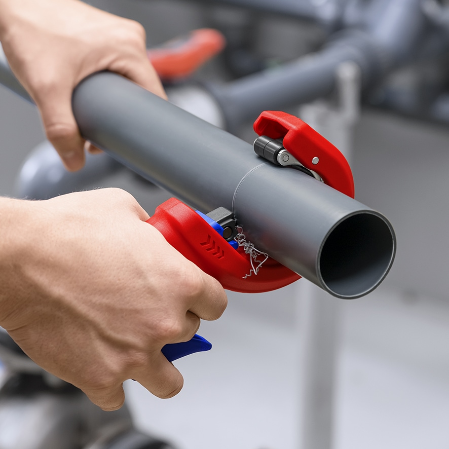 KNIPEX Rohrabschneider, DP50, 90 23 01 BK, für Kunststoff-Abflussrohre