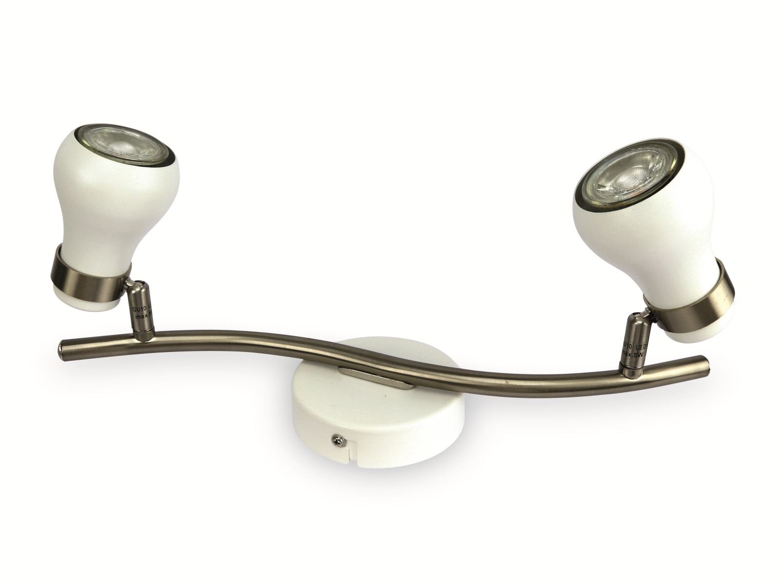 EGLO LED-Deckenleuchte ARBOLEDAS 97351, GU10, 2x5 W, 800 lm, 3000 K, nickel matt weiß