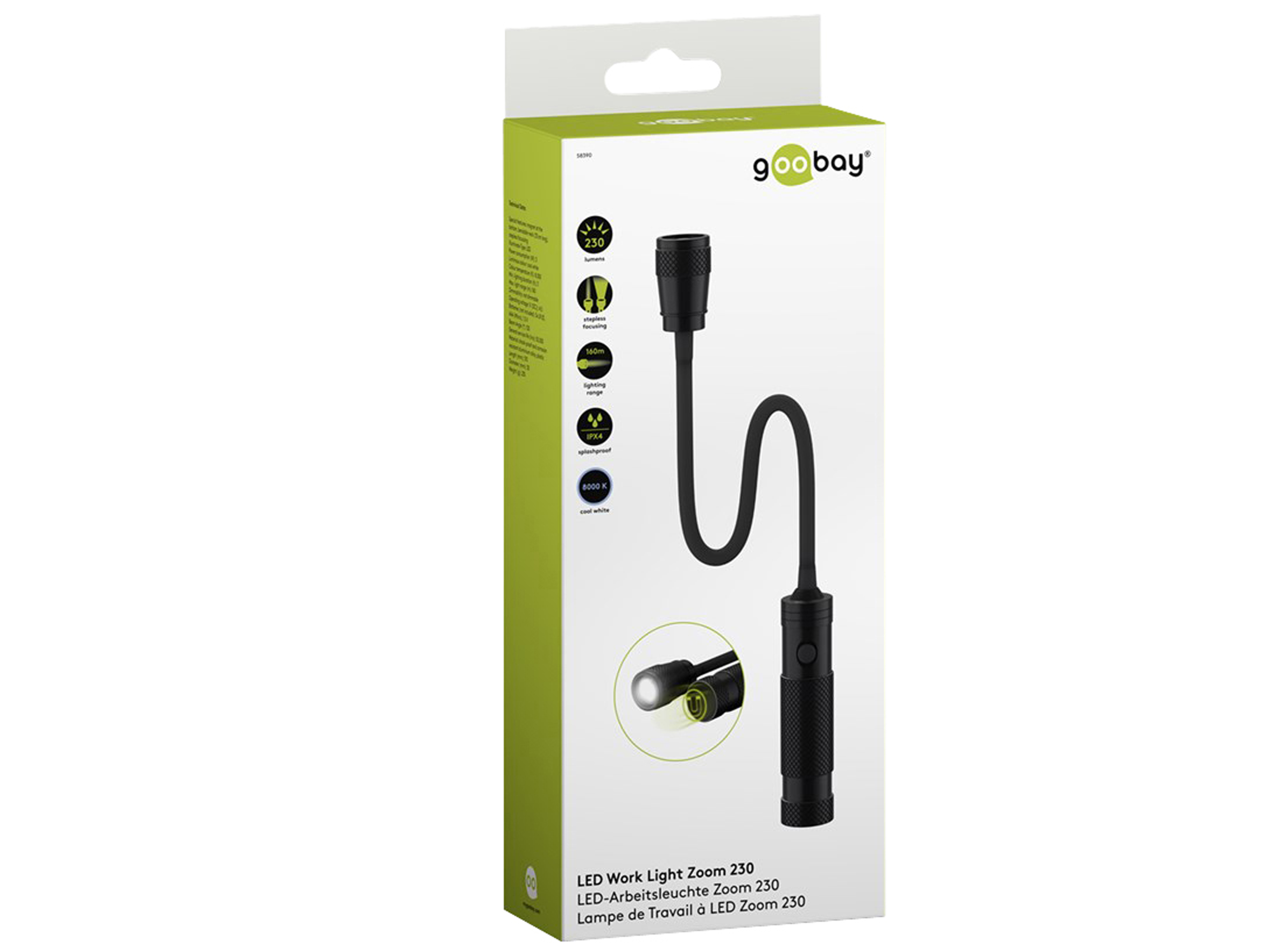 GOOBAY LED-Arbeitsleuchte, Zoom 230, batteriebetrieben GOOBAY LED-Arbeitsleuchte, Zoom 230, batteriebetrieben
