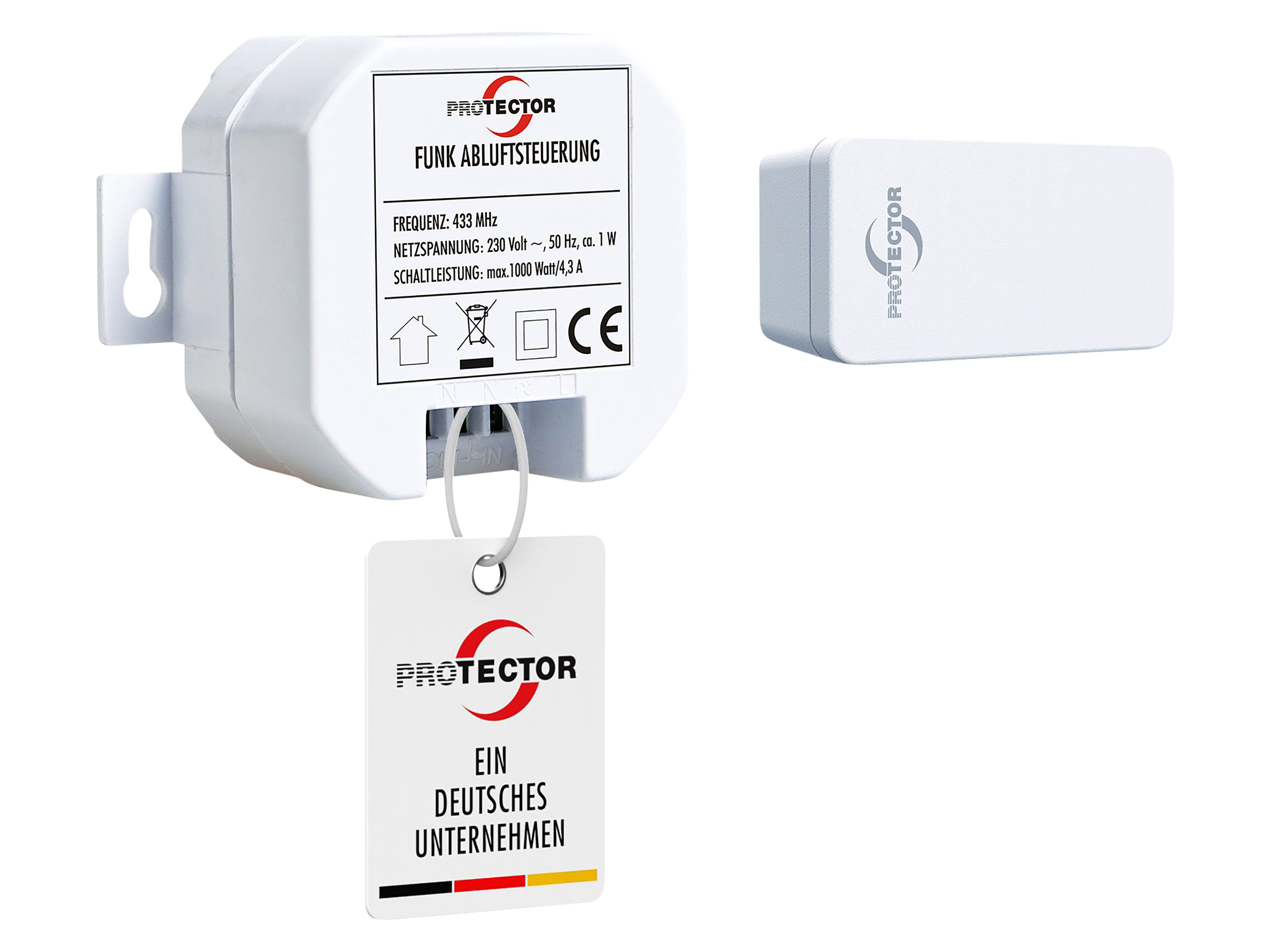 PROTECTOR Funk Abluftsteuerung ASK 6020, mit Kinetik Fenster-Sender, Einbauvariante