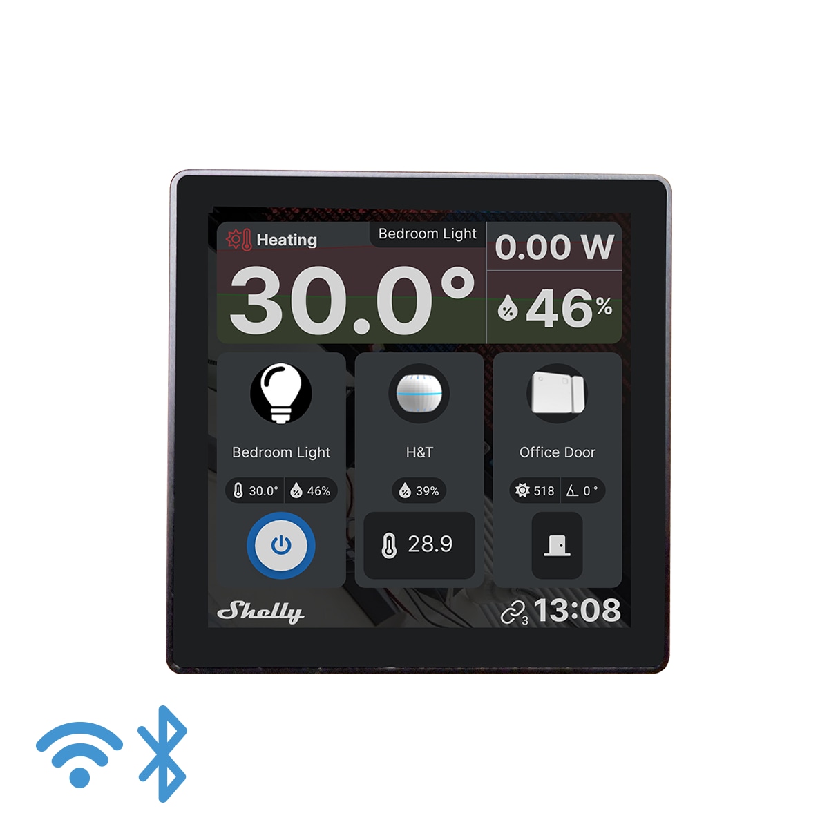 SHELLY WLAN-Schaltaktor Wall Display, Android, UP, schwarz SHELLY WLAN-Schaltaktor Wall Display, Android, UP, schwarz