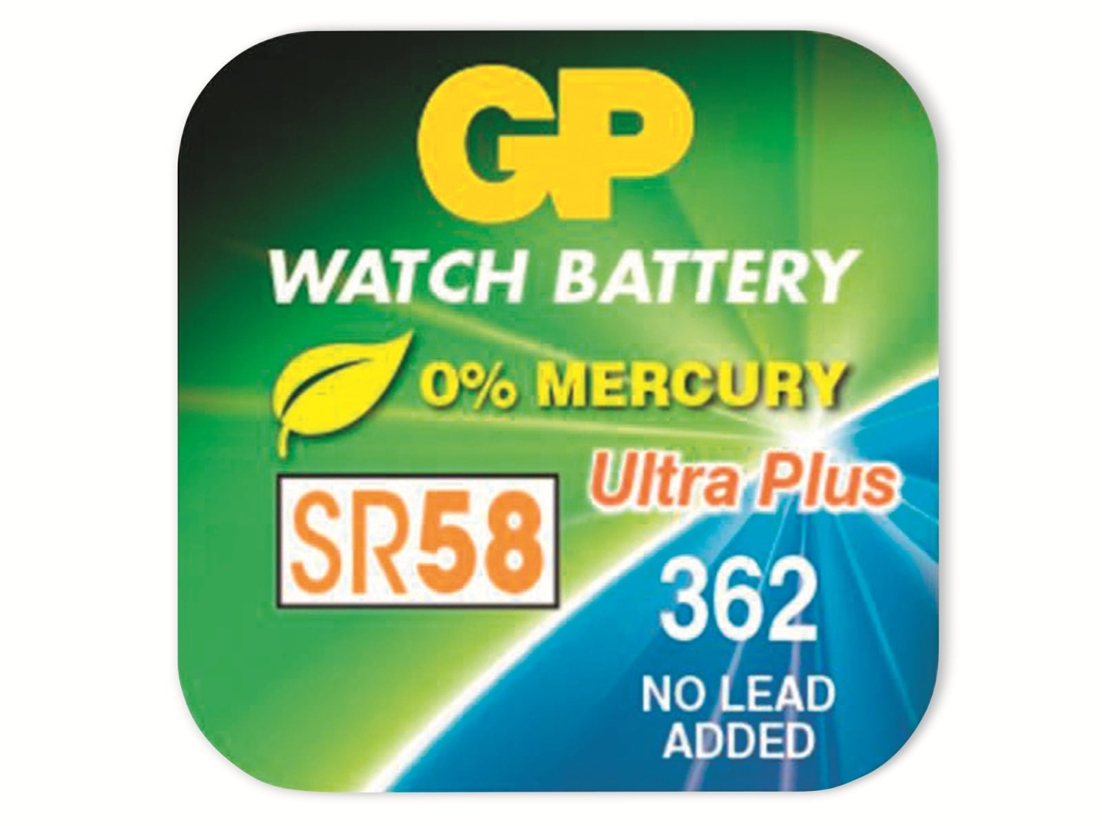 GP Knopfzelle SR58 / 362F, 1,55V, Silberoxid GP Knopfzelle SR58 / 362F, 1,55V, Silberoxid