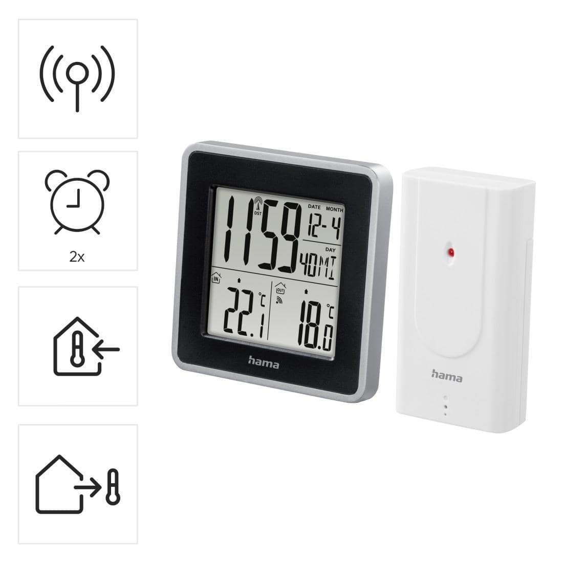 HAMA Wetterstation EWS Intro, silber/schwarz