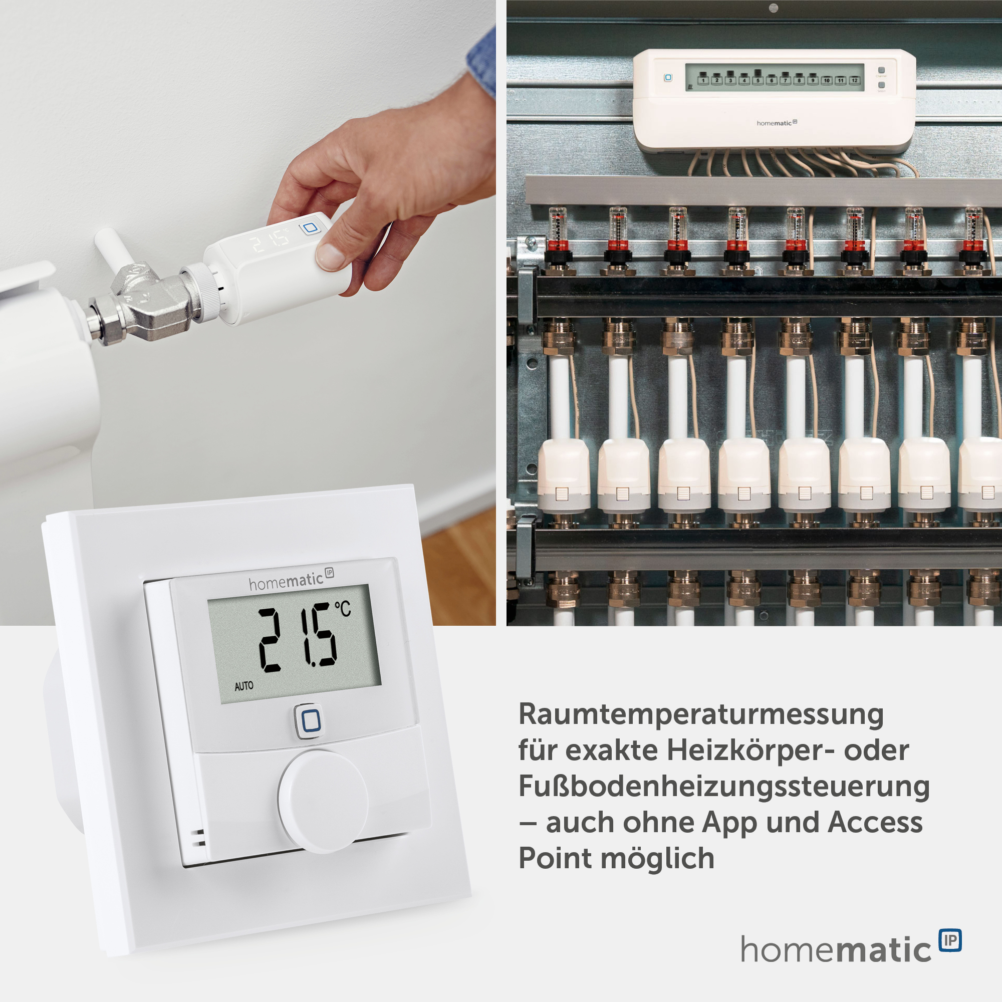 HOMEMATIC IP Smart Home 150697A0, Wandthermostat mit Schaltausgang, 24V