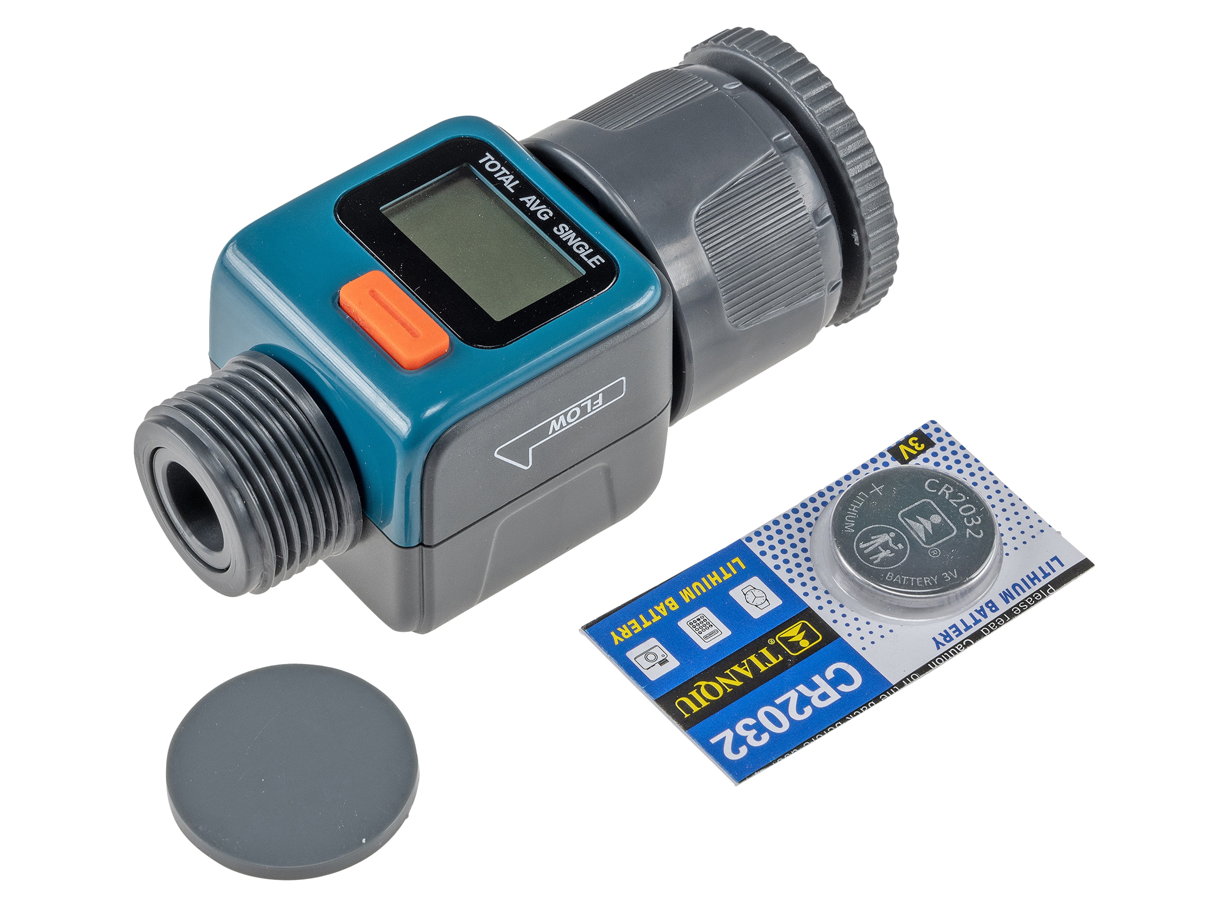 CHILITEC Digitaler Wasserzähler CT-WZ4, mit Adapter 1" u. 3/4"