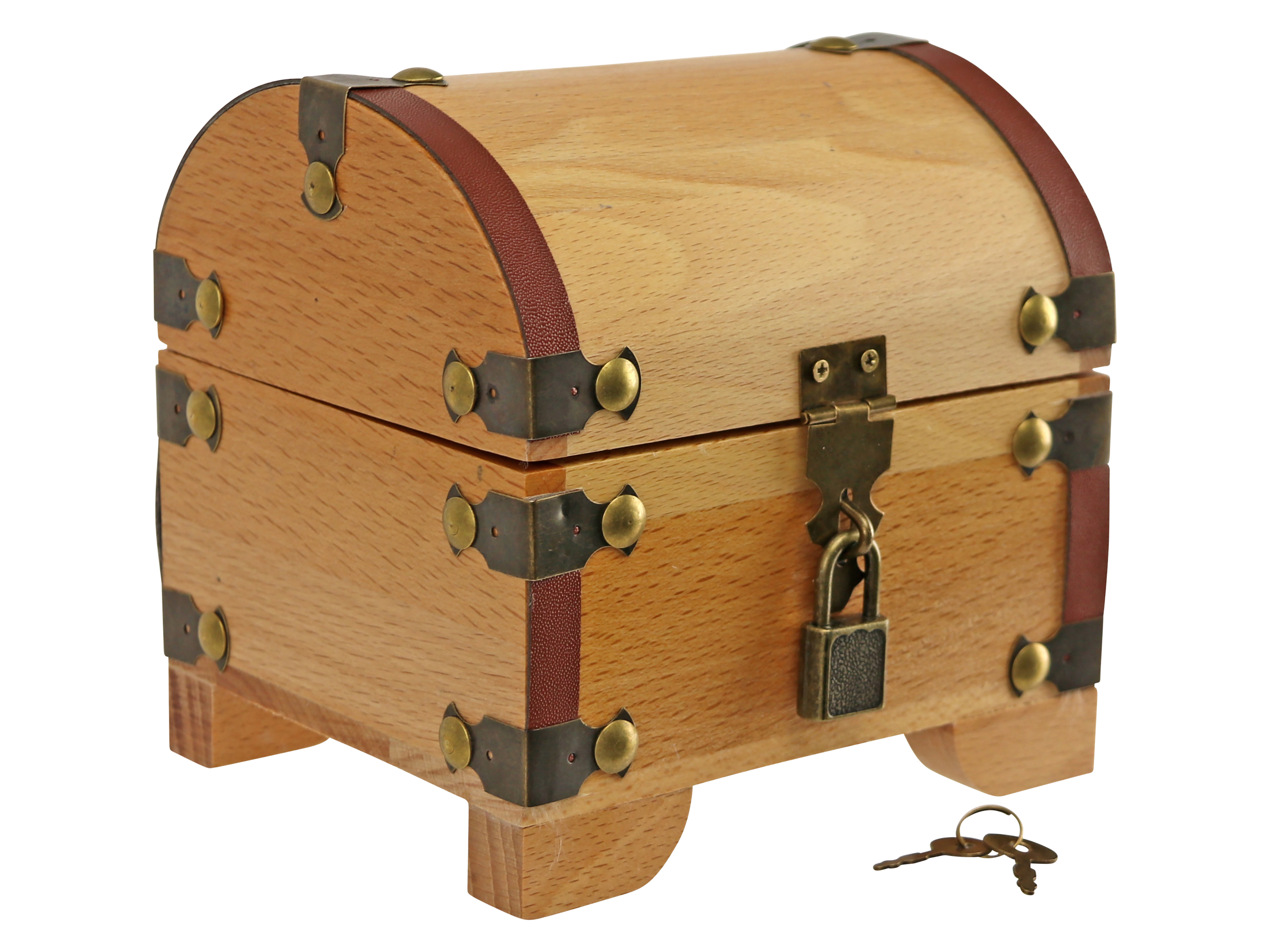Holz Truhe mit Vorhängeschloss