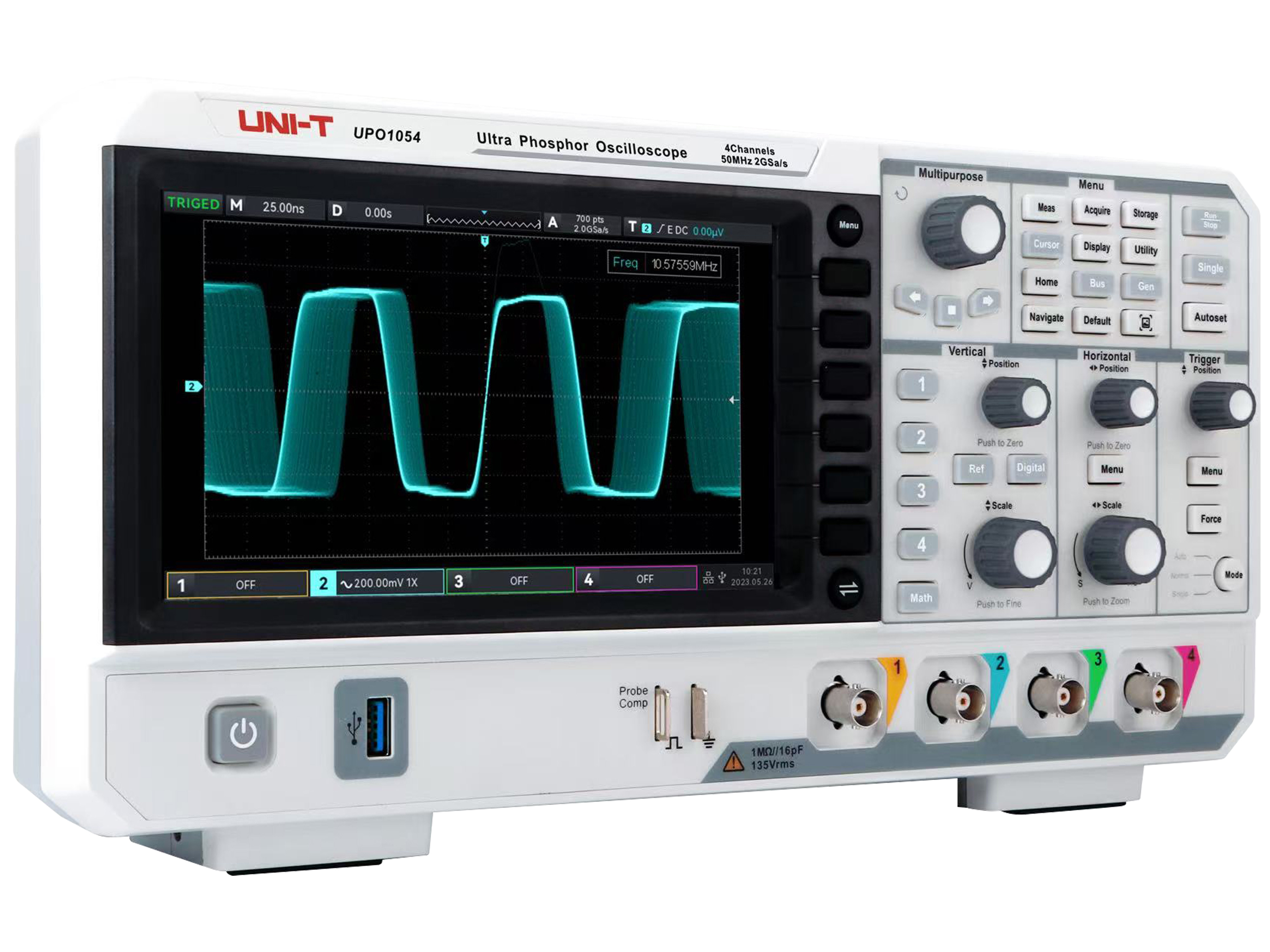UNI-T Oszilloskop UPO1054, 4-Kanal, 50 MHz