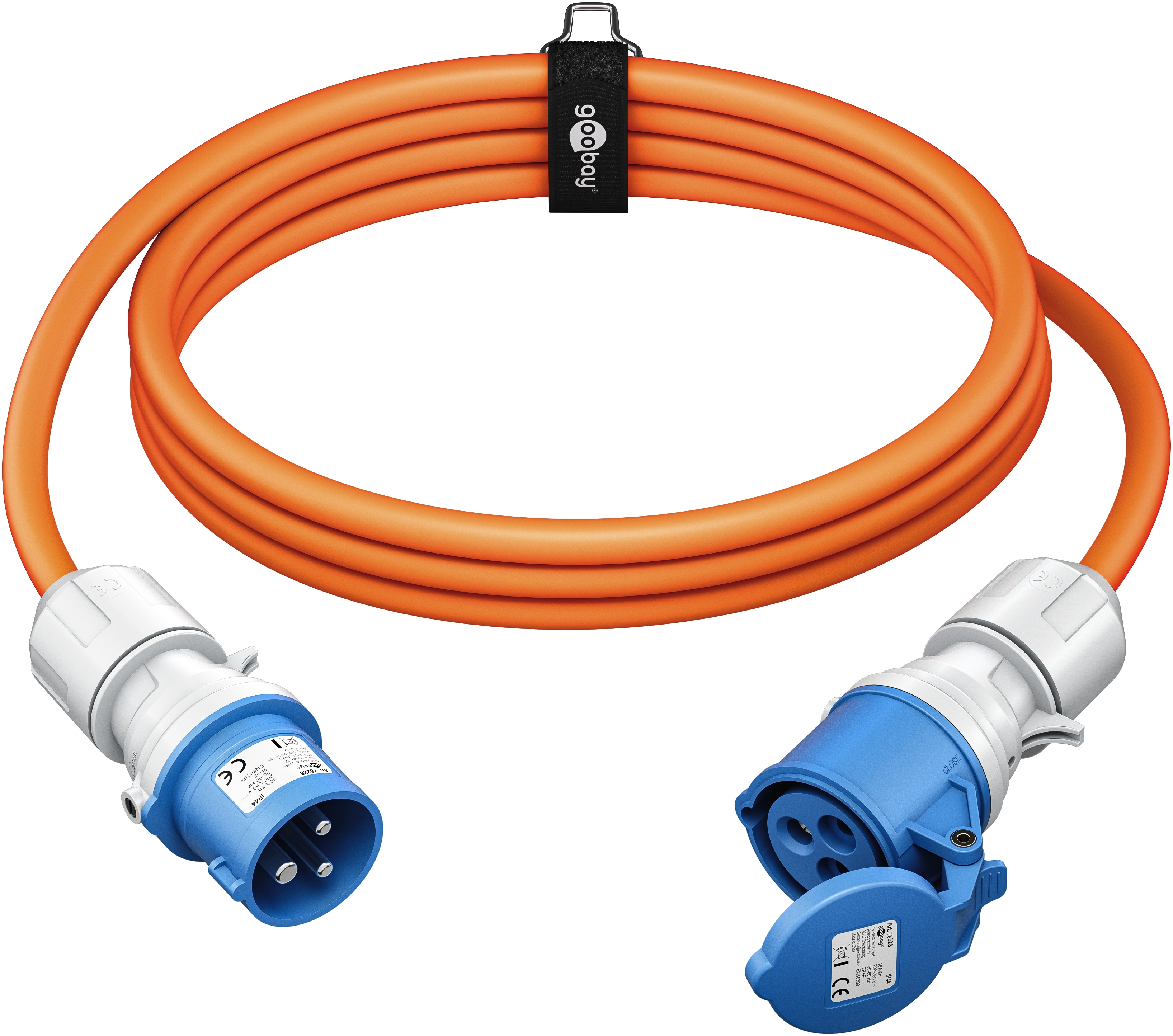 GOOBAY CEE-Verlängerung 76228, 5 m, 2,5mm², 16A/230V, orange