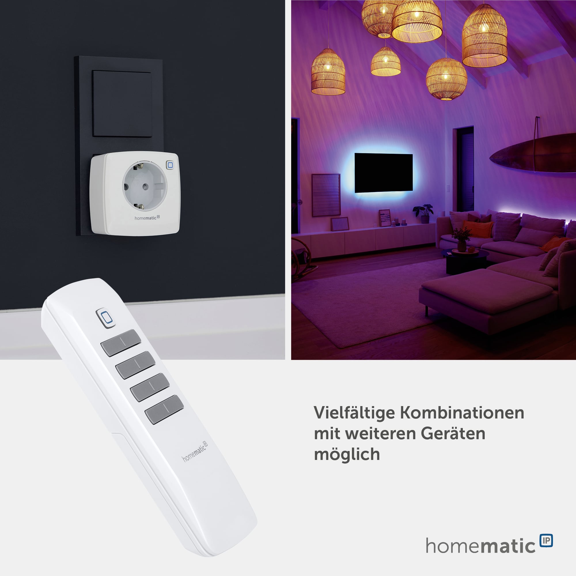 HOMEMATIC IP Smart Home 142307A0 Fernbedienung, 8 Tasten