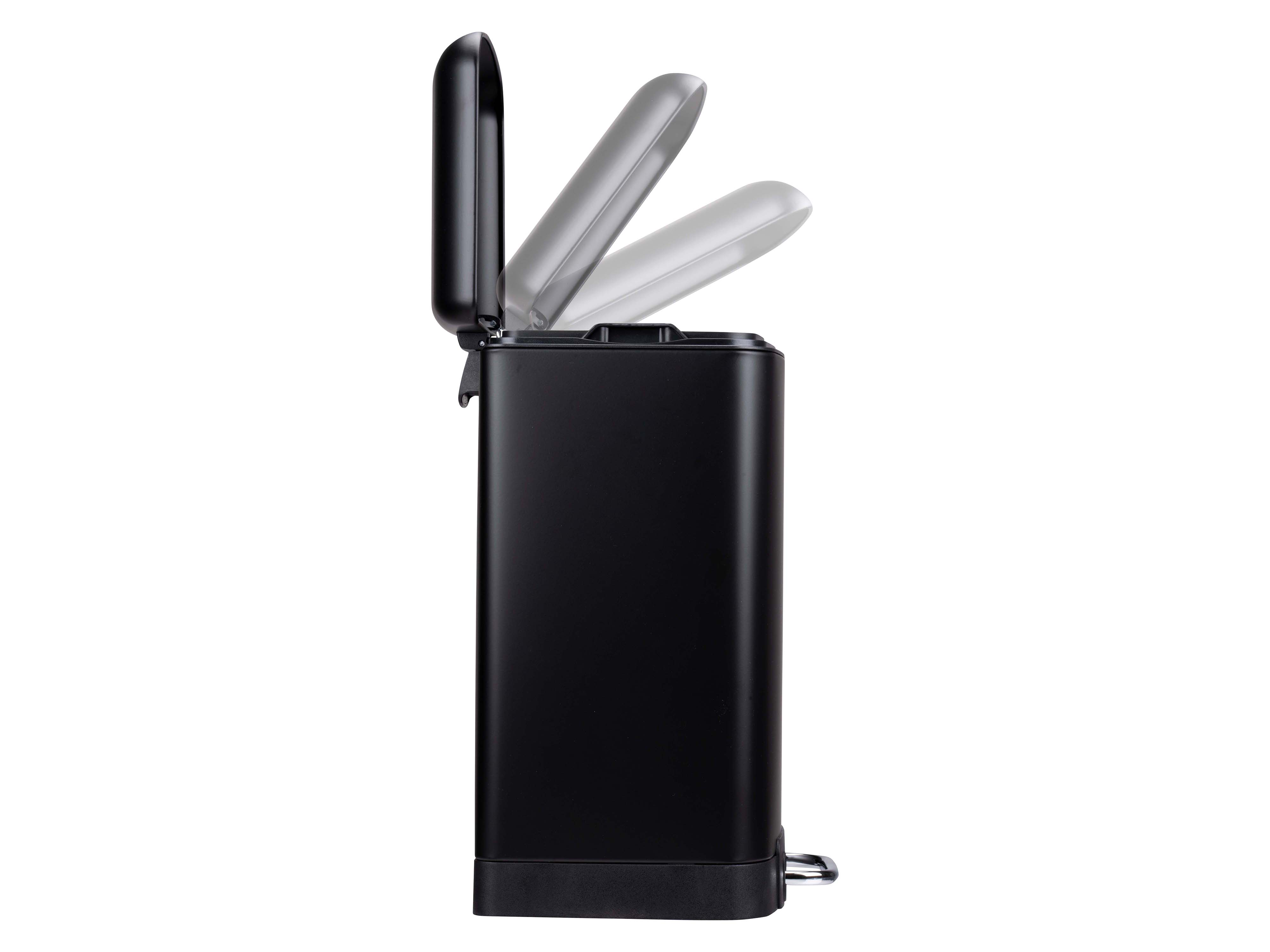 DIRT DEVIL Tretabfalleimer, 6 L, Soft Close, Edelstahl, schwarz