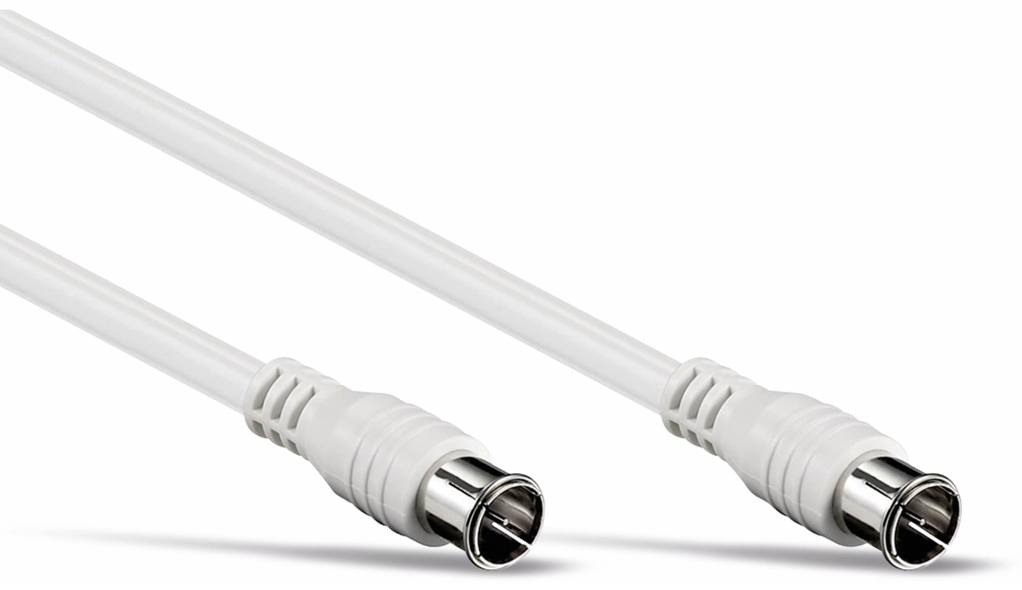 S-IMPULS SAT-Antennenanschlusskabel, 2x F-Quick-Stecker, weiß, 3,75 m, 100dB