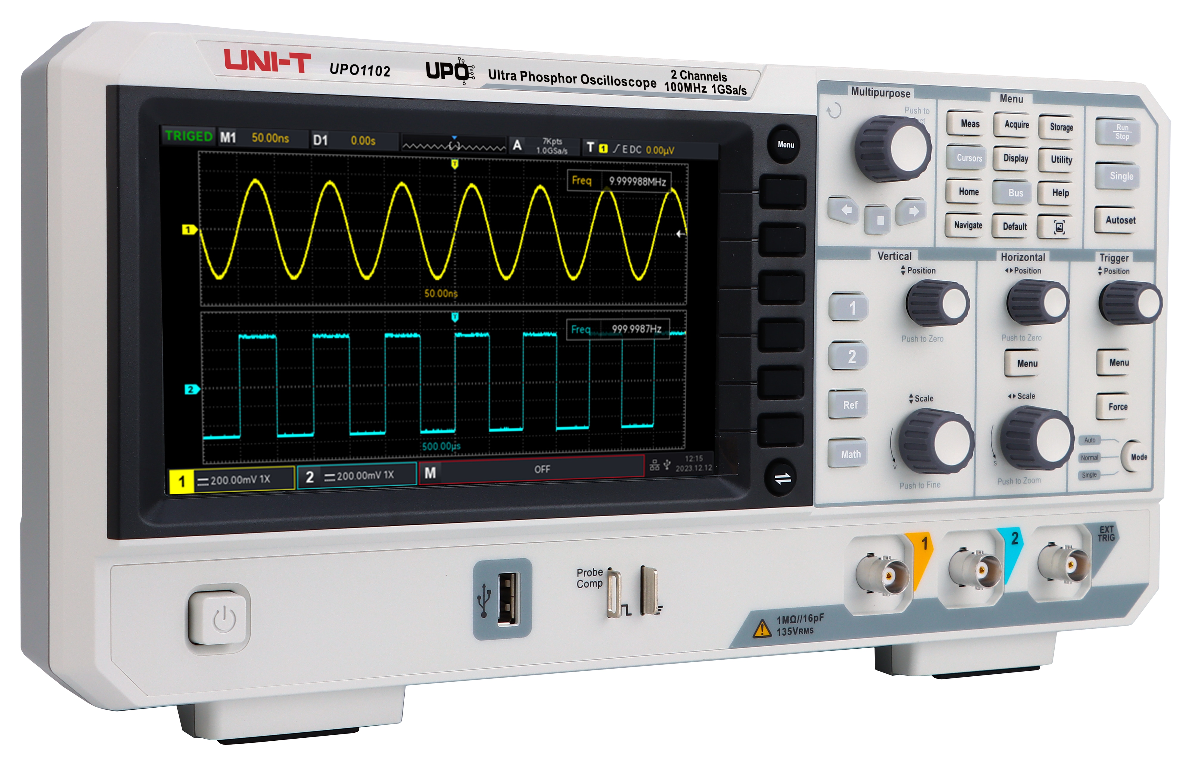 UNI-T Oszilloskop UPO1102, 2 Kanal, 100 MHz