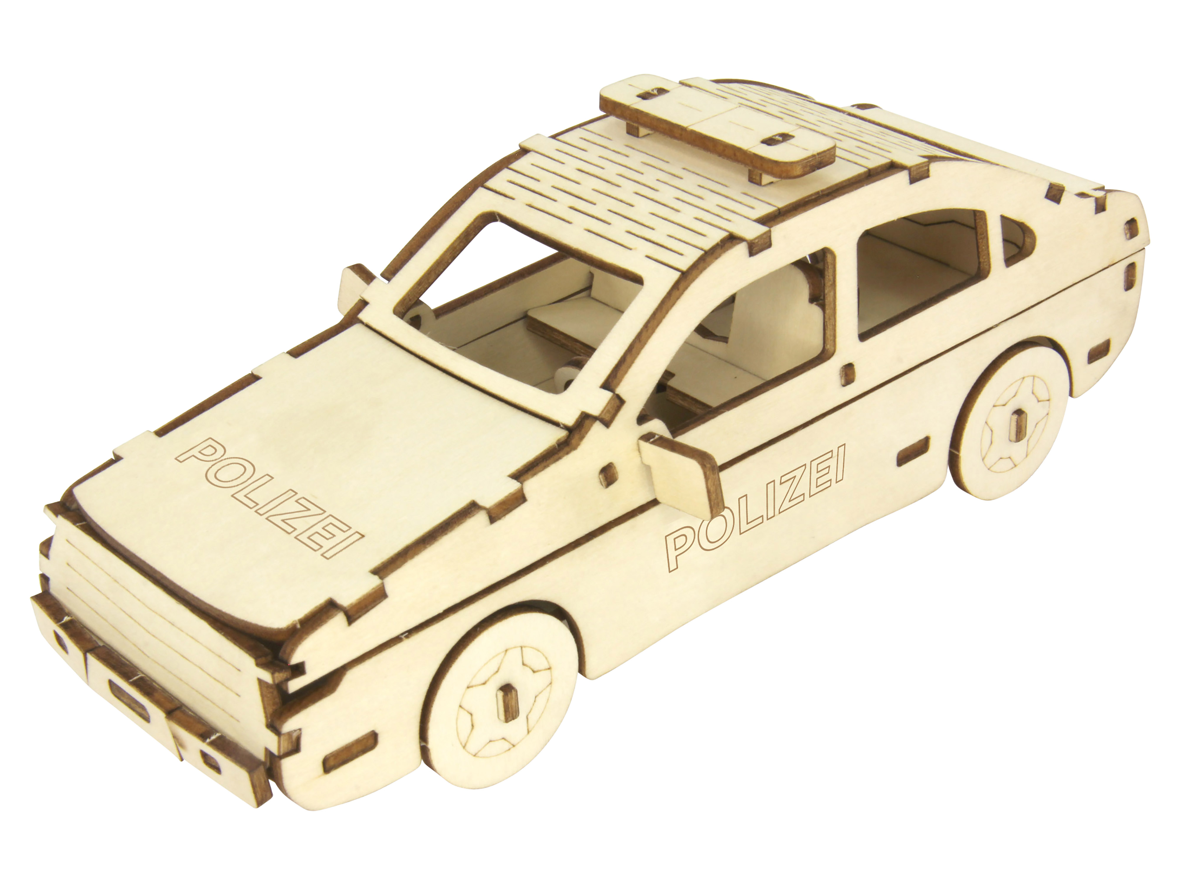 SOL-EXPERT 3D Holz Puzzle Polizeiauto