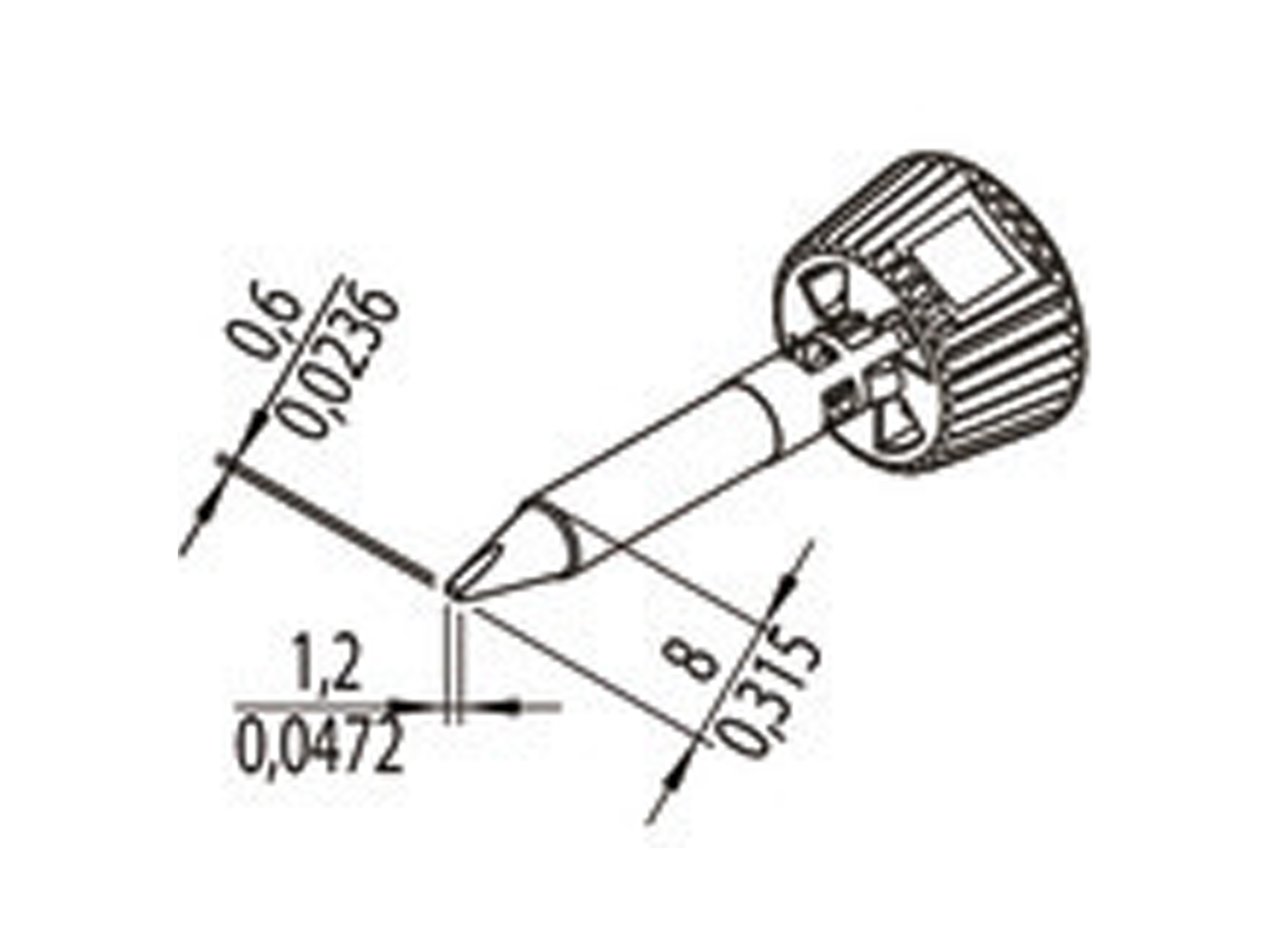 ERSA Lötspitze, 0142CDLF12/SB, meißelförmig, 1,2 mm