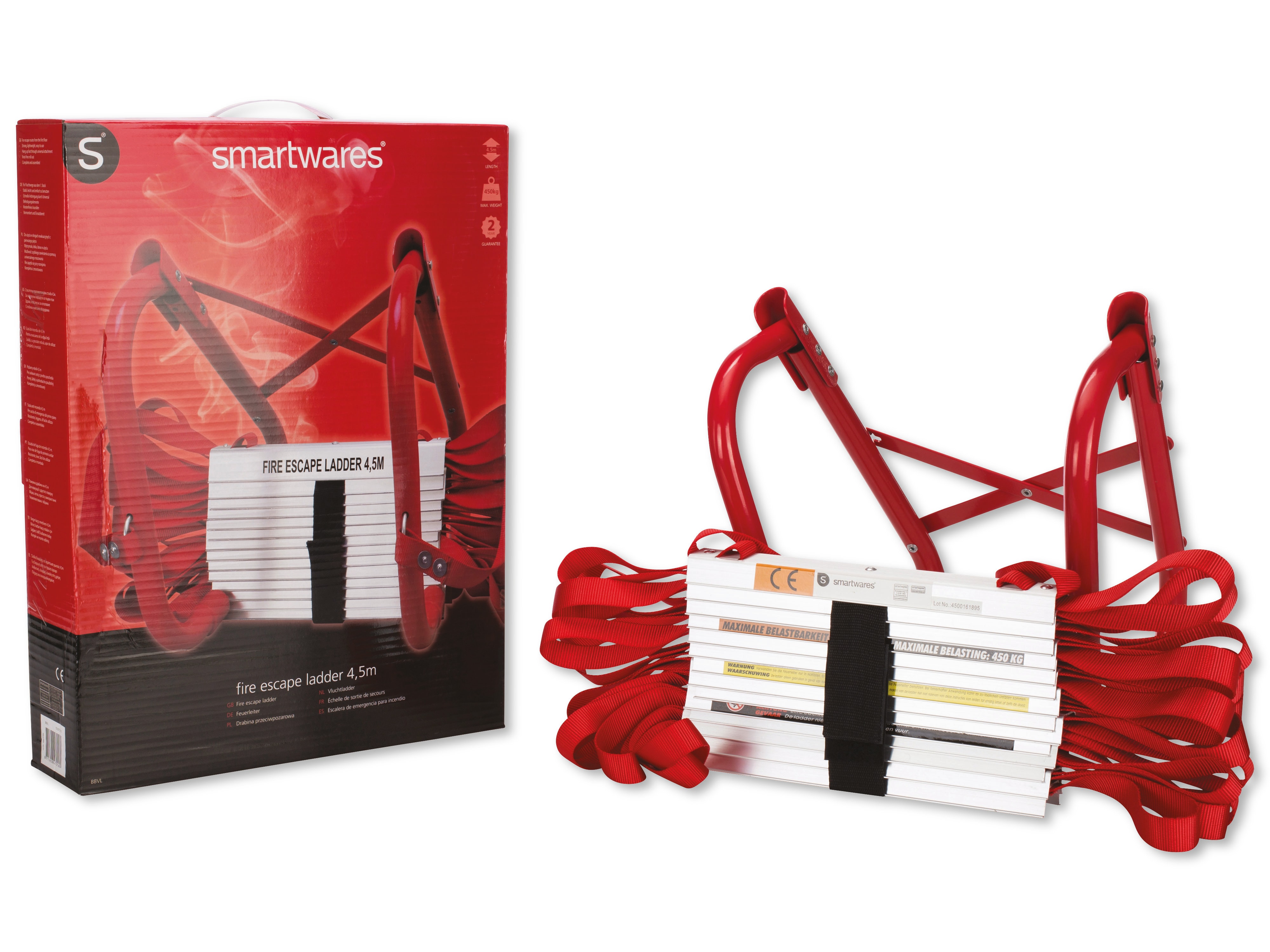 SMARTWARES Rettungsleiter 10.015.18, 4,5 m, 450 kg belastbar SMARTWARES Rettungsleiter 10.015.18, 4,5 m, 450 kg belastbar