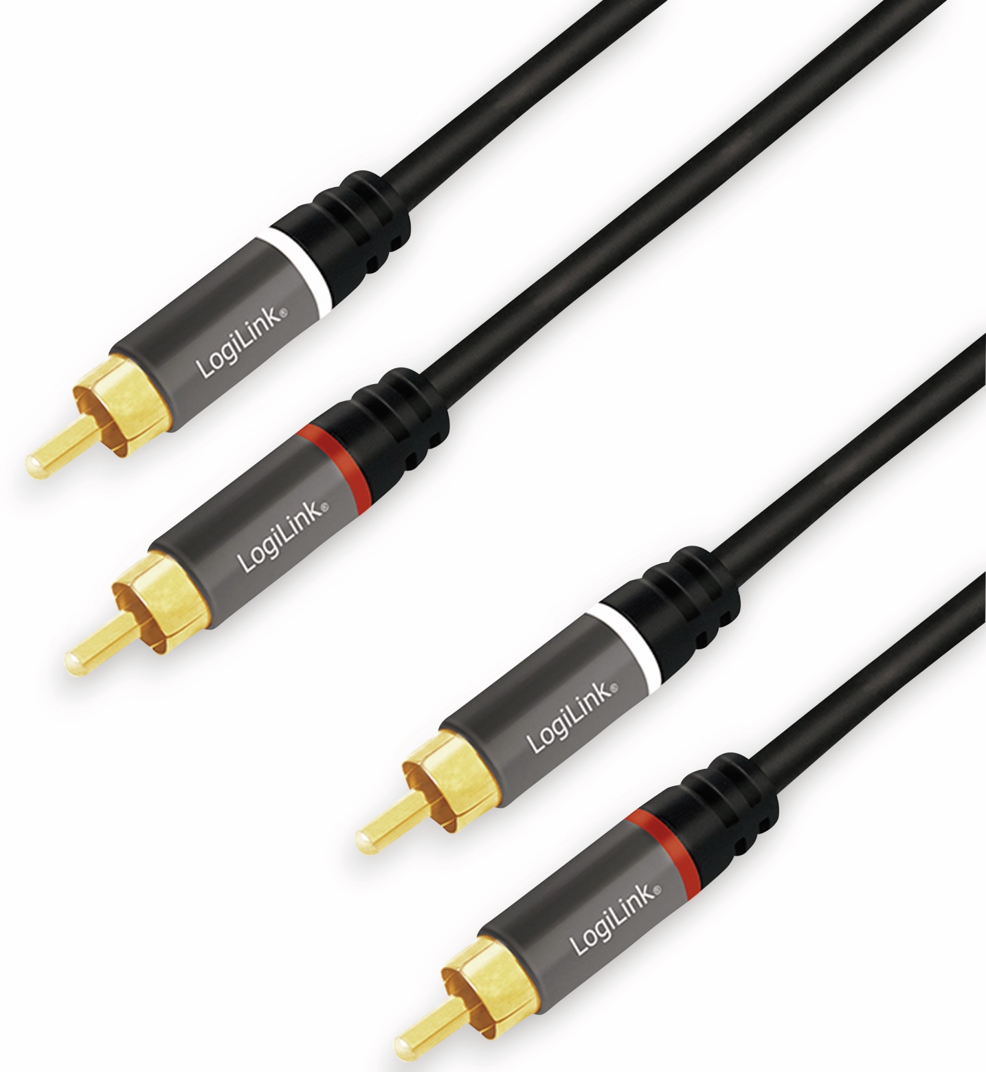 LOGILINK Cinchkabel CA1207, 5 m, 2x2 Cinchstecker, schwarz