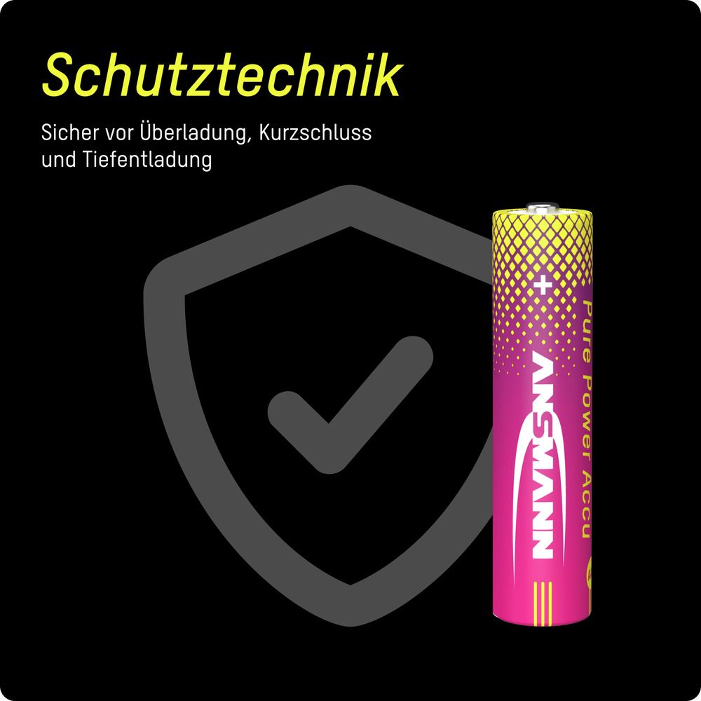 Li-Lon Akkus ANSMANN, Micro AAA, Typ 1400 (min. 1250 mAh), 4 Stück