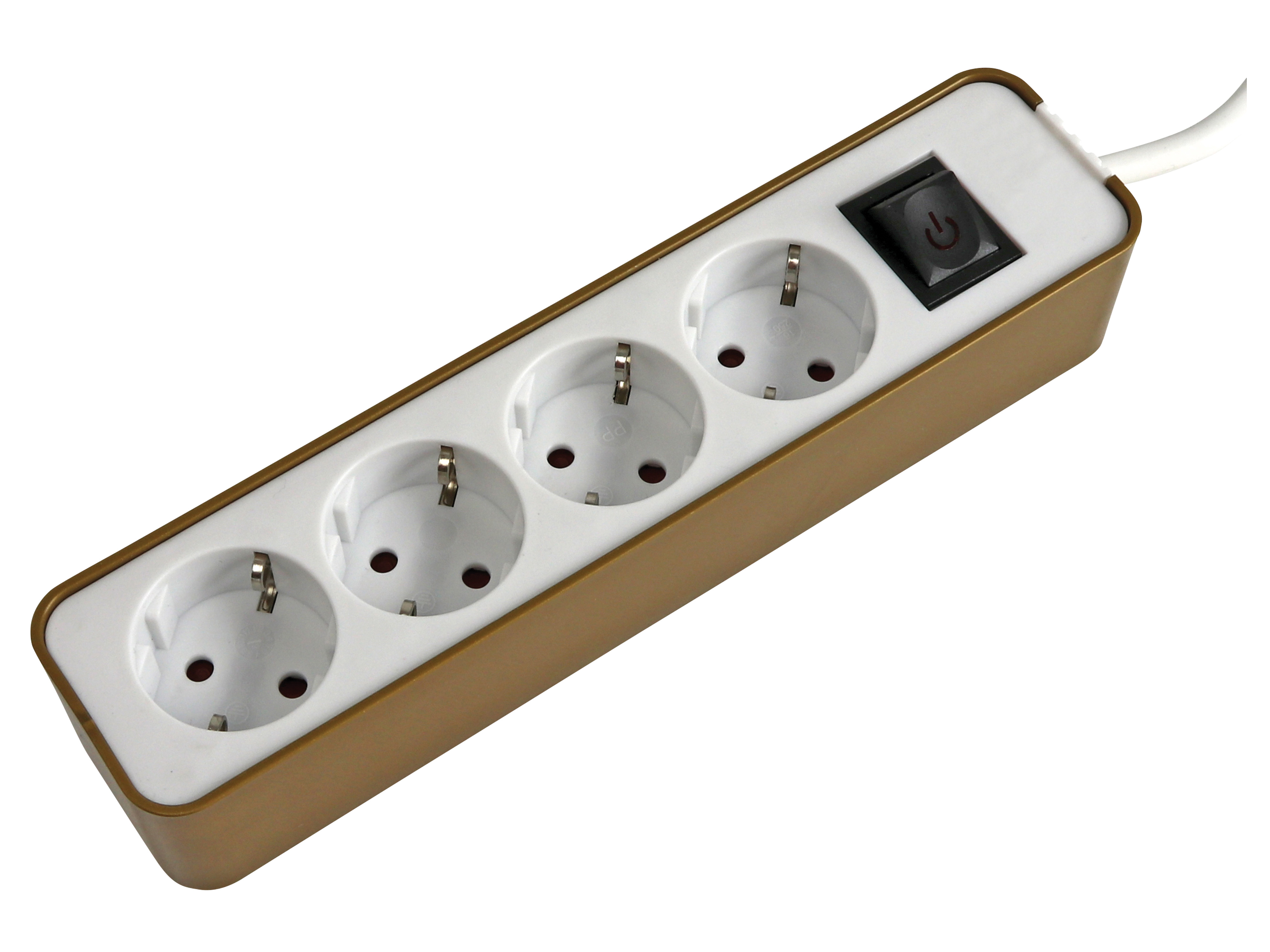 Steckdosenleiste 98745go, 4-fach, mit Flachstecker Steckdosenleiste 98745go, 4-fach, mit Flachstecker
