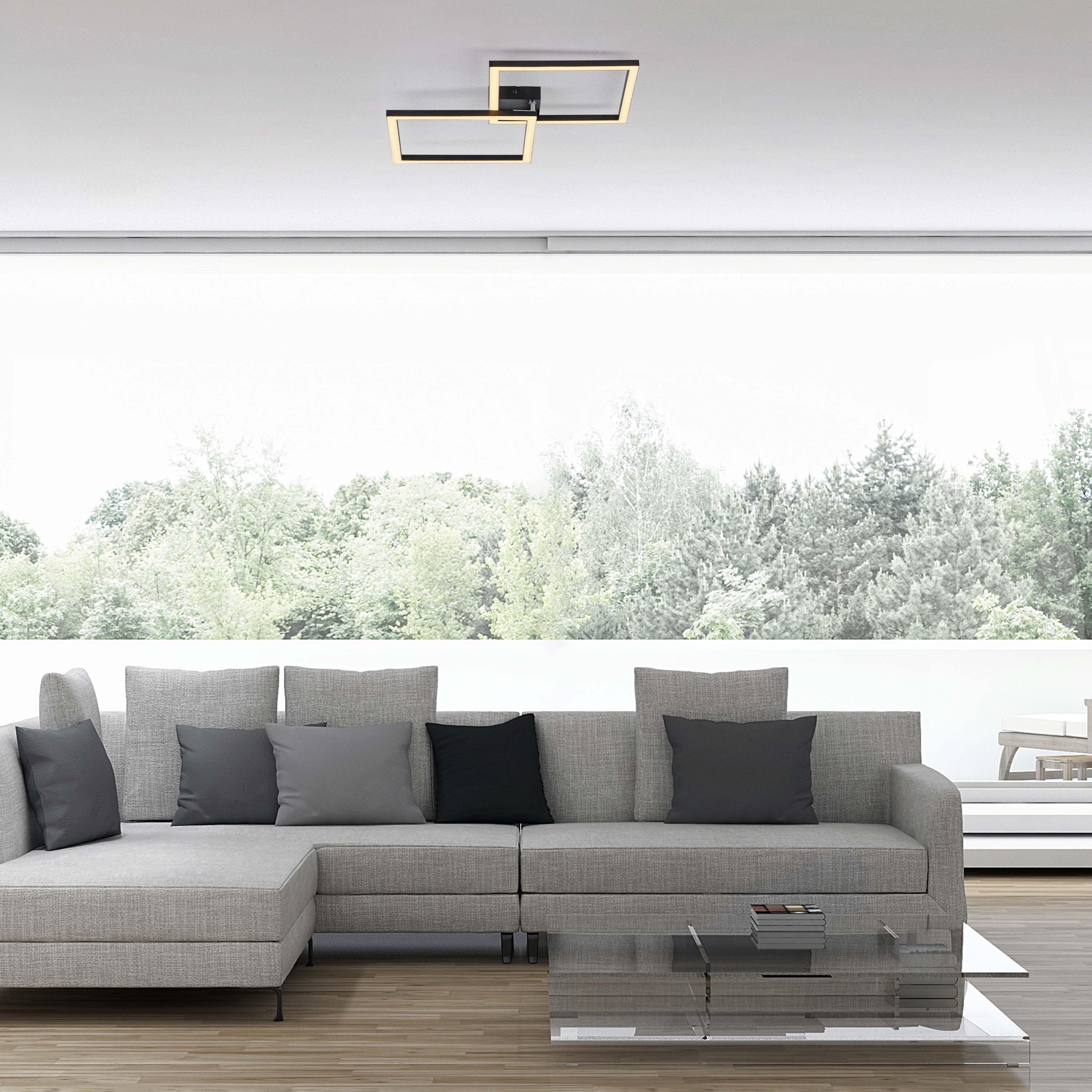 JUST LIGHT LED-Deckenleuchte 14708-18, 20W, 3000K, 2690lm, IP20, schwarz