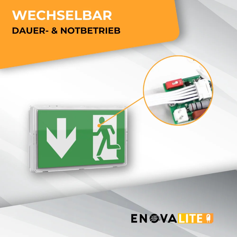 ENOVALITE LED-Fluchtwegleuchte inkl. 8 h Notstromakku