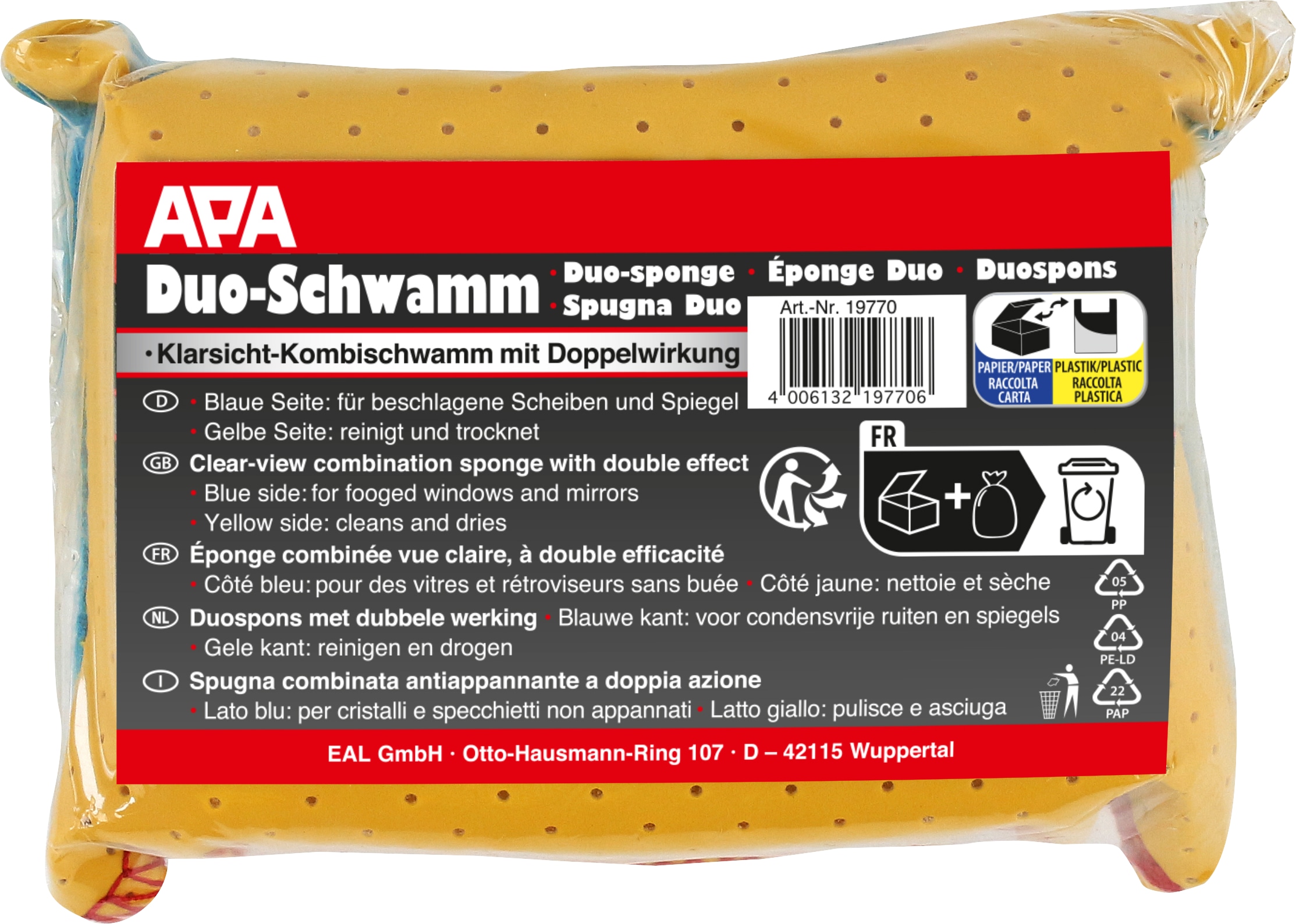 APA Duo-Schwamm, 19770, mit Antibeschlagwirkung APA Duo-Schwamm, 19770, mit Antibeschlagwirkung