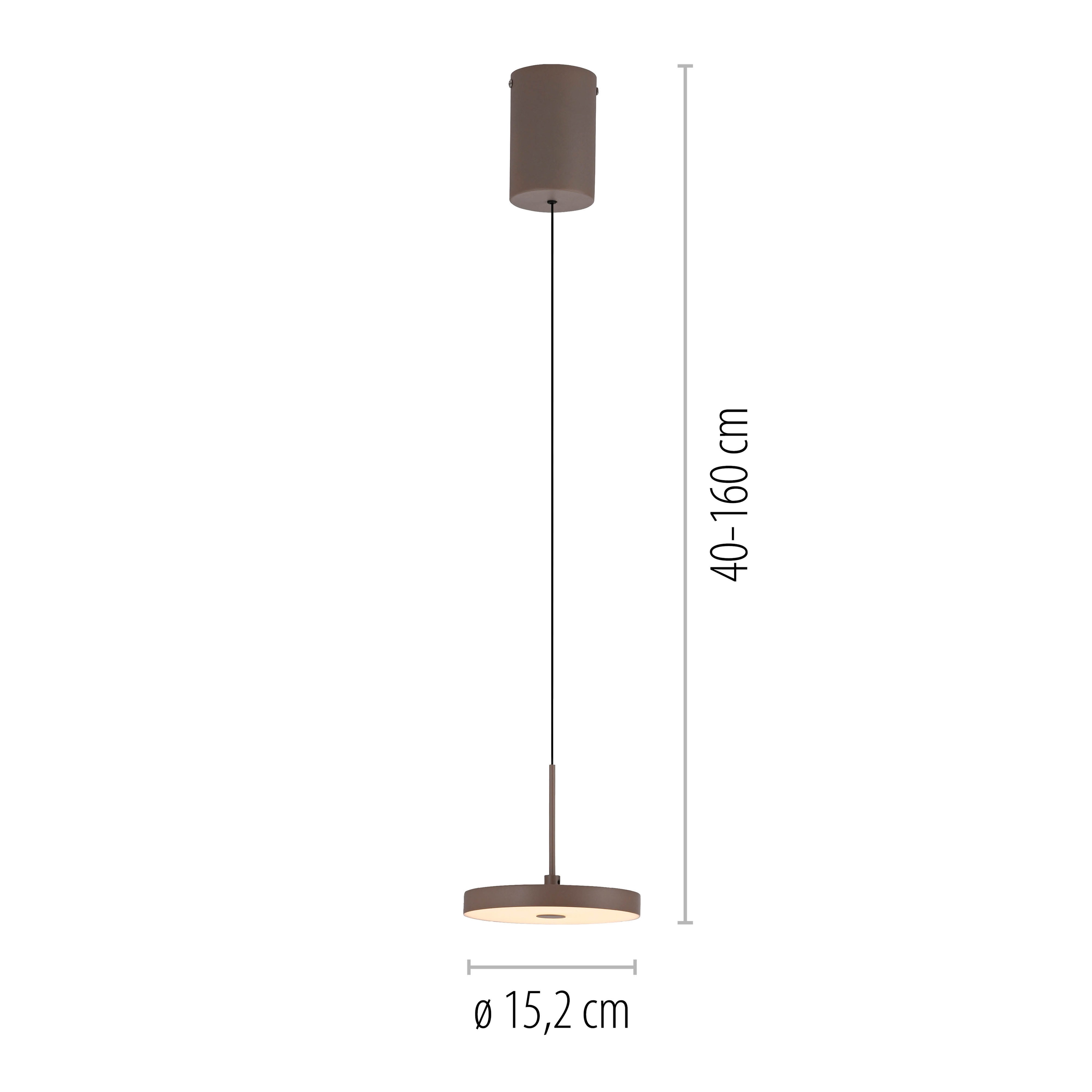 JUST LIGHT LED-Pendelleuchte 13140-39, 6,8W, 3000K, 790lm, warmweiß, IP20, sand