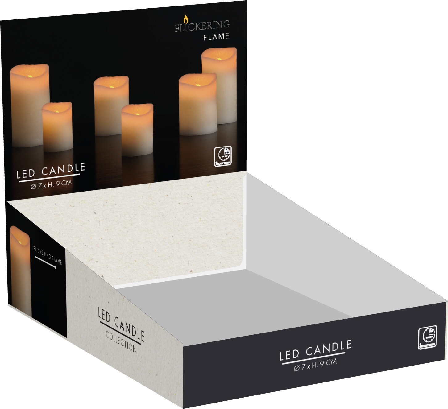 KOOPMAN LED-Kerze mit Timerfunktion, weiß, 7x9cm