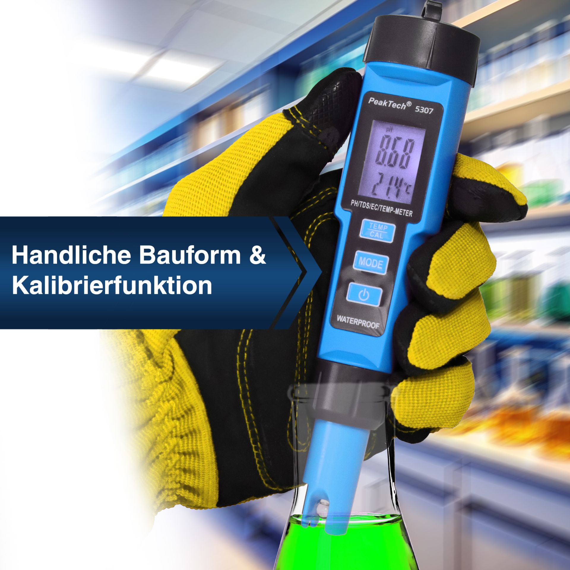 PEAKTECH PH-Messgerät in Stiftform, P 5305 A, 0... 14 PH