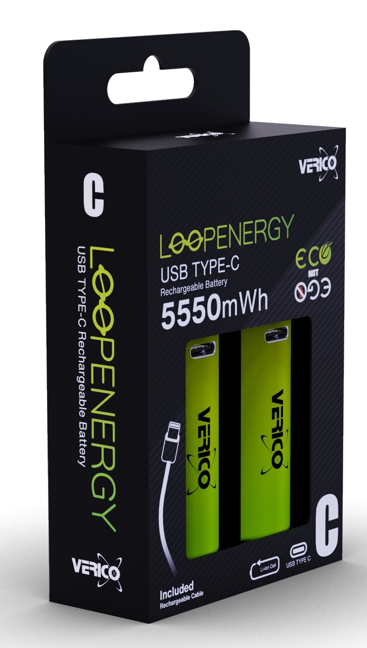 VERICO Li-Ion-Akku Loop Energy C Baby Akku 3.700 mAh, 2 Stück