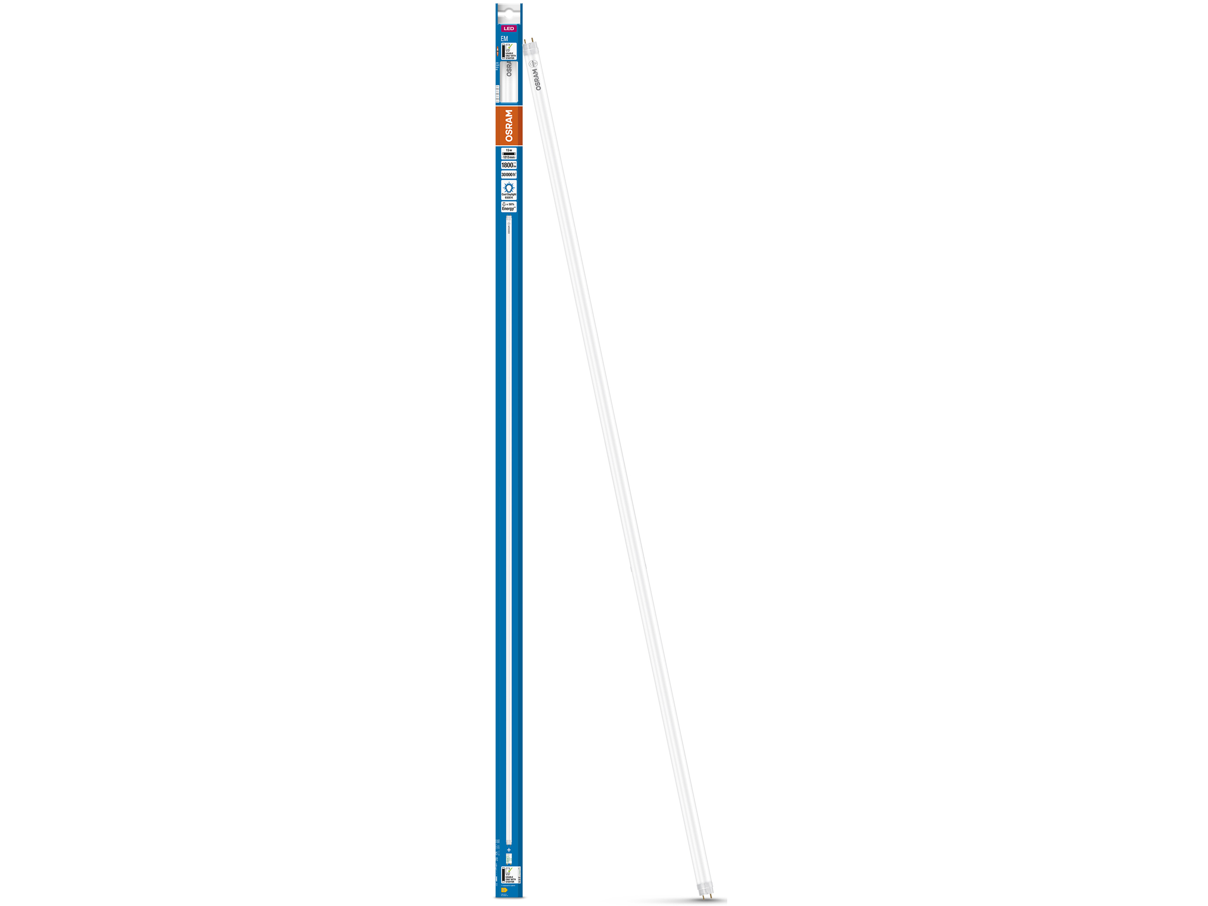 OSRAM LED-Röhre, T8, 1200mm, G13, EEK: E, 15W, 1800lm, 6500K, PC