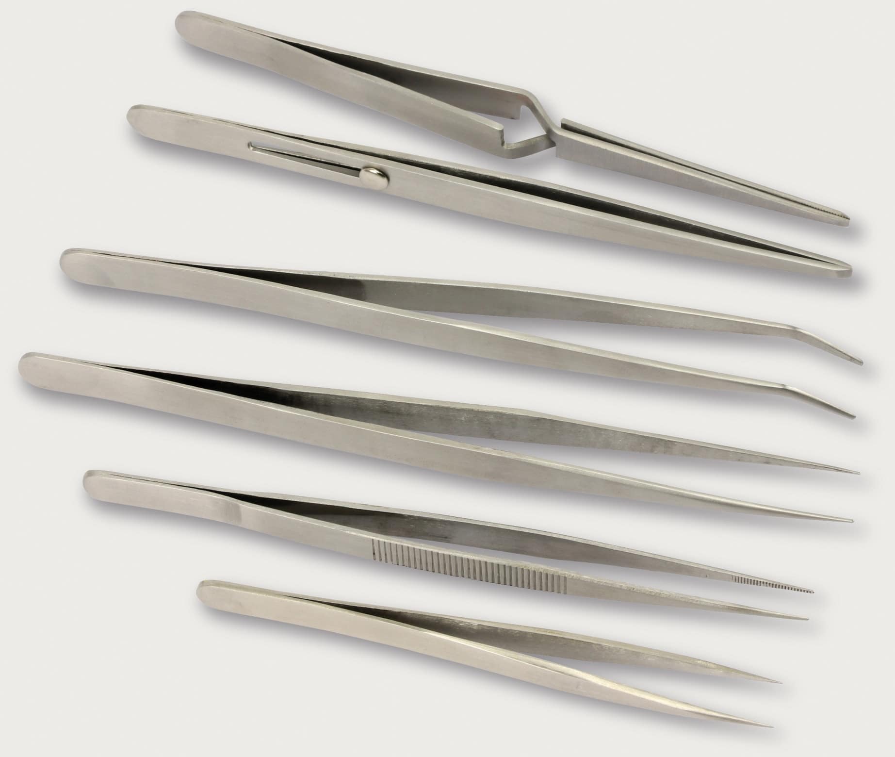 Edelstahl Präzisions-Pinzetten Set, 6 teilig Edelstahl Präzisions-Pinzetten Set, 6 teilig