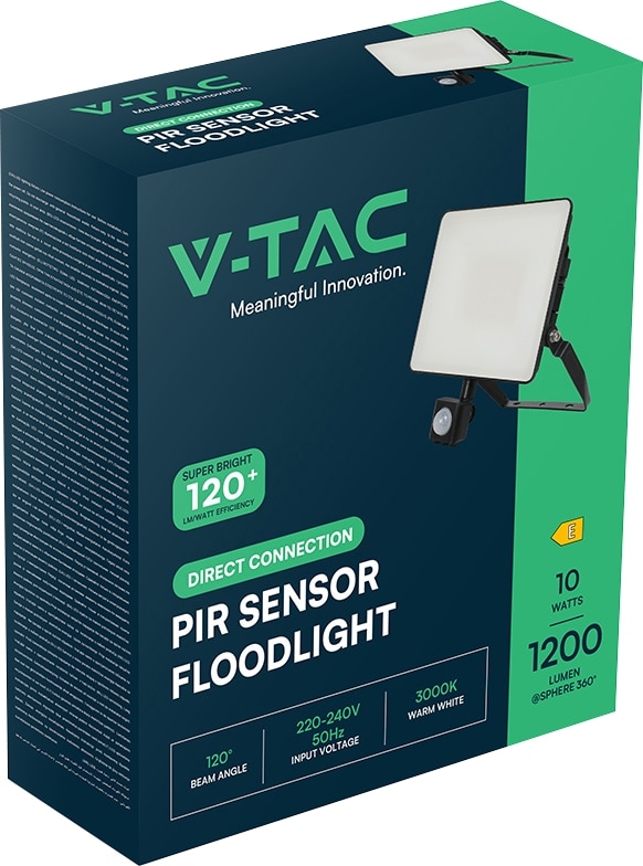 LED-Fluter V-TAC, VT-4909-FC, EEK: E, 10 W, 1200 lm, 6500 K, IP65, kaltweiß
