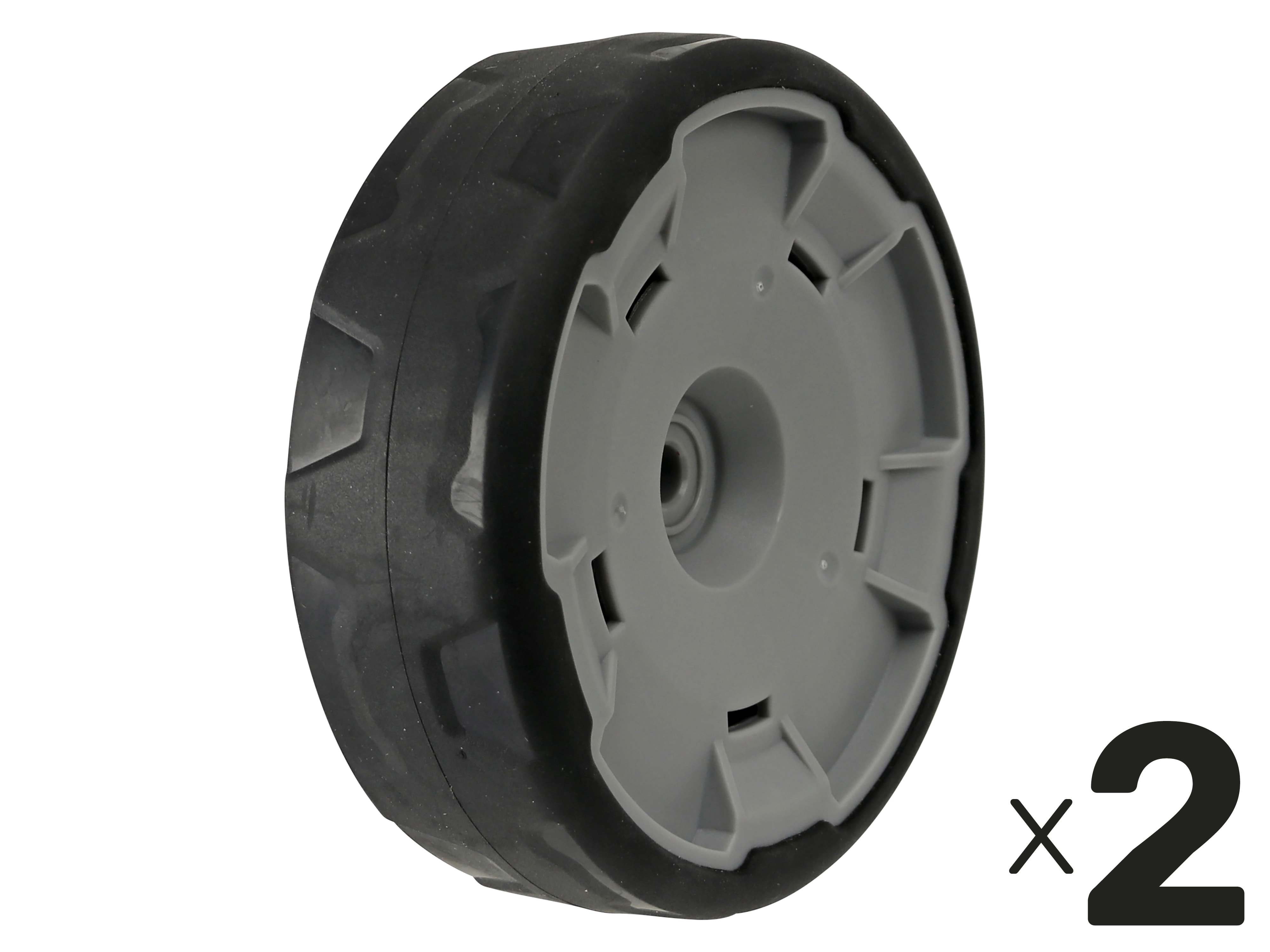 Kunststoffrad, Ø 145 mm, Gummi-Lauffläche, 2 Stück