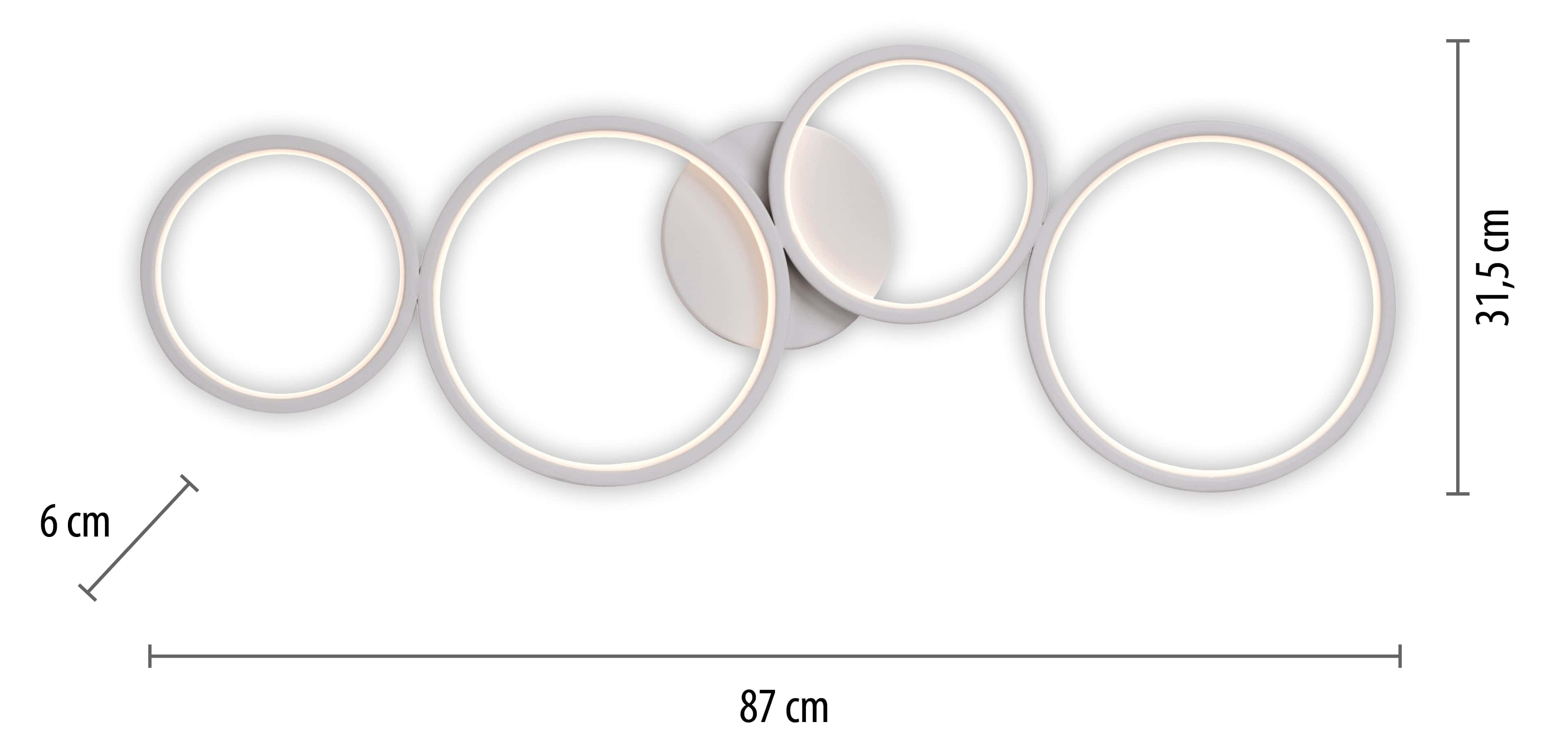 PAUL NEUHAUS LED-Deckenleuchte 6183-16 weiss, 26 W, 3700 lm, 3000 K