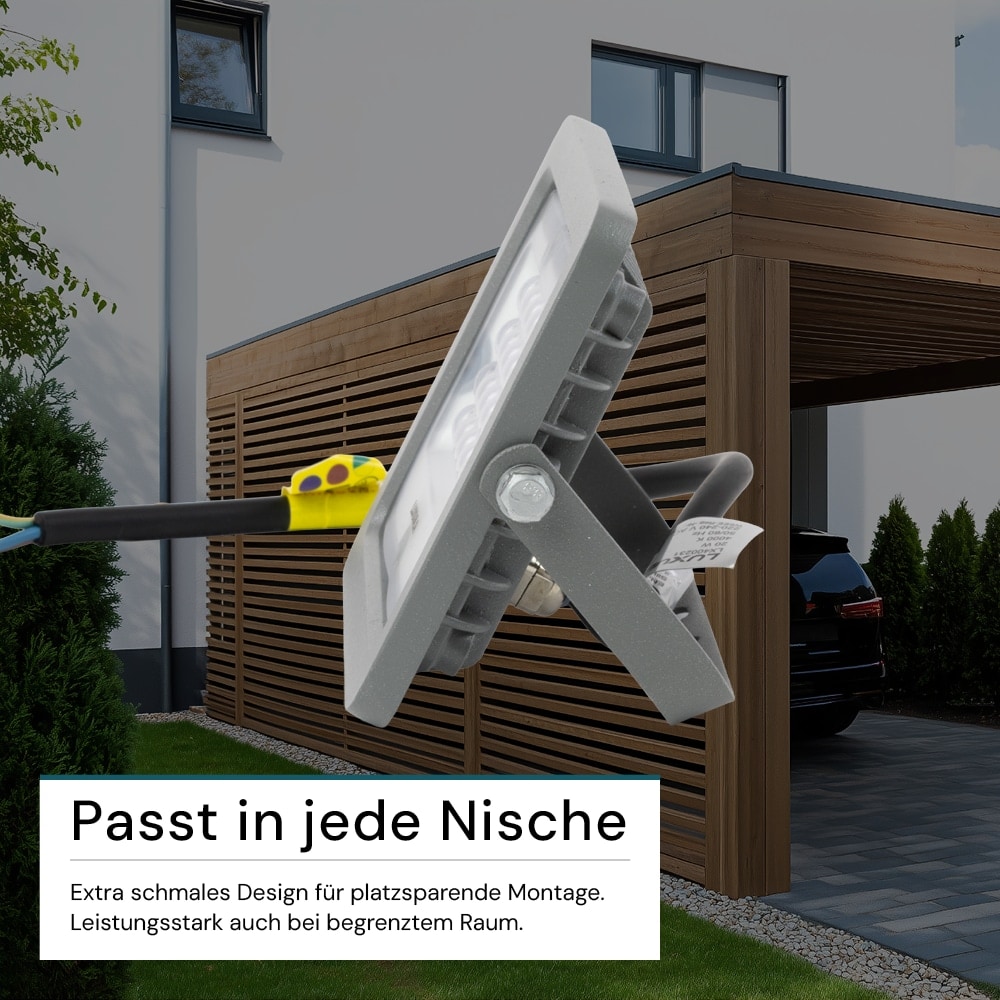 LUXULA LED-Fluter, EEK: F, 20W, 1800lm, 4000K, IP65, grau