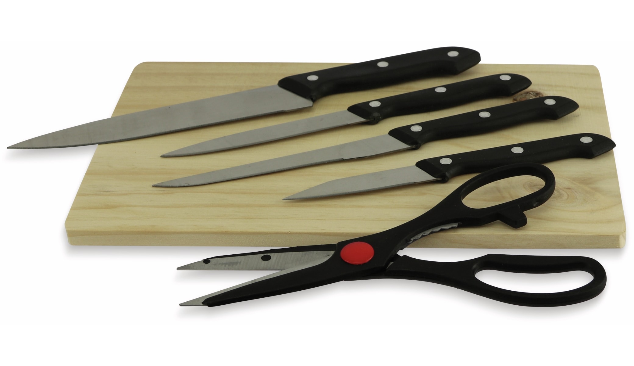 Messer- und Schere-Set, 6-teilig, inkl. Schneidebrett