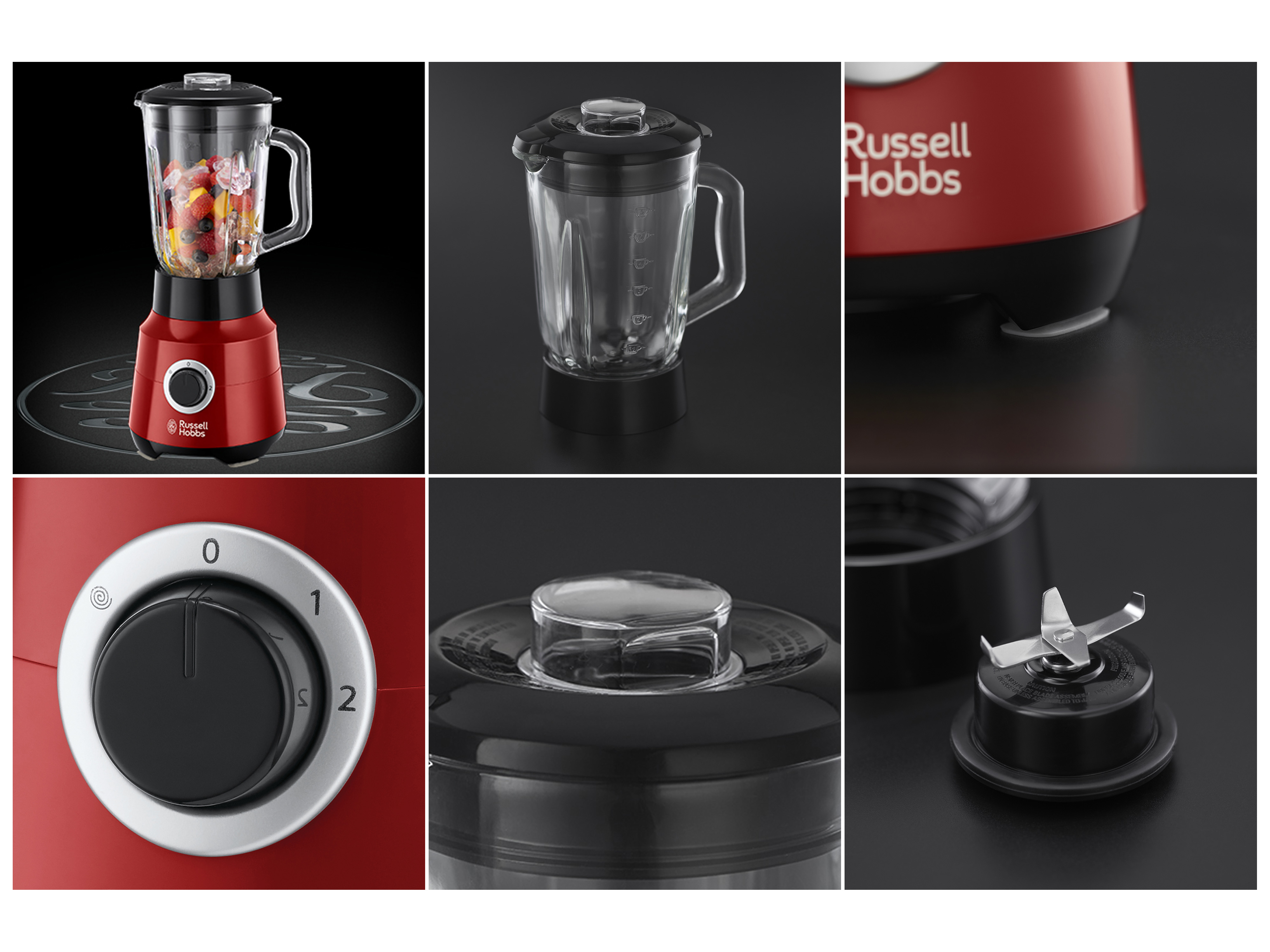 RUSSELL HOBBS Standmixer Desire, 24720-56, 1,5 L, schwarz/rot, 650W